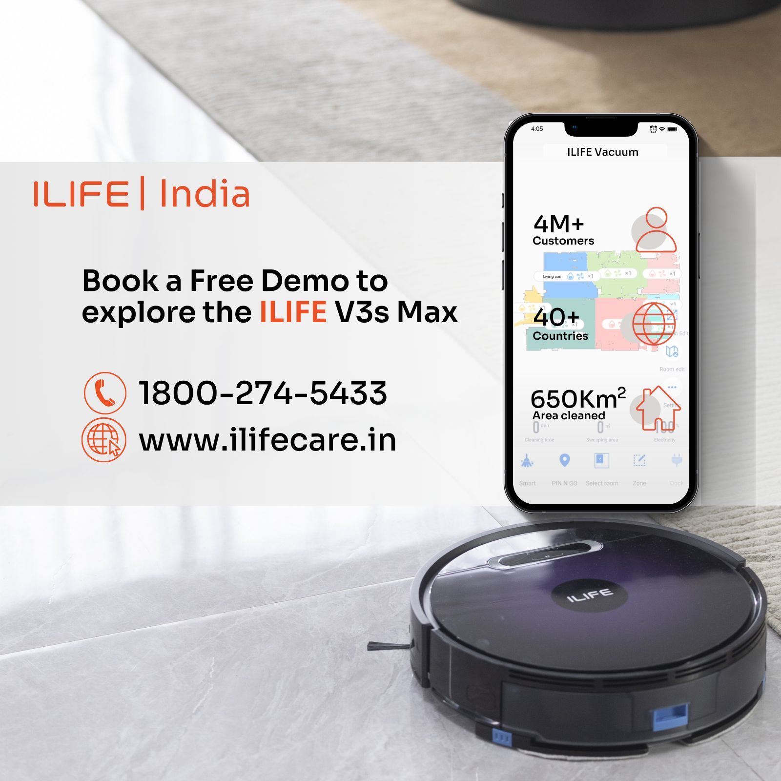 ILIFE V3s Max Robotic Vacuum Cleaner & Mop with Wi-Fi Connectivity (Alexa & Google Assistant, Purple)_11