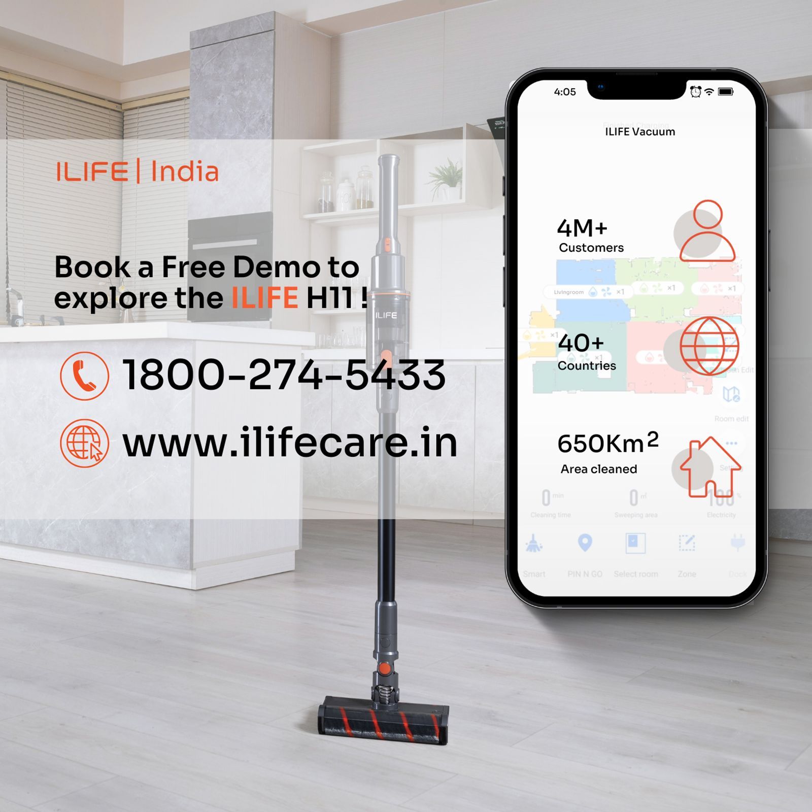 ILIFE H11 110 Watts Dry Vacuum Cleaner (0.2 Litres Tank, Grey)_9