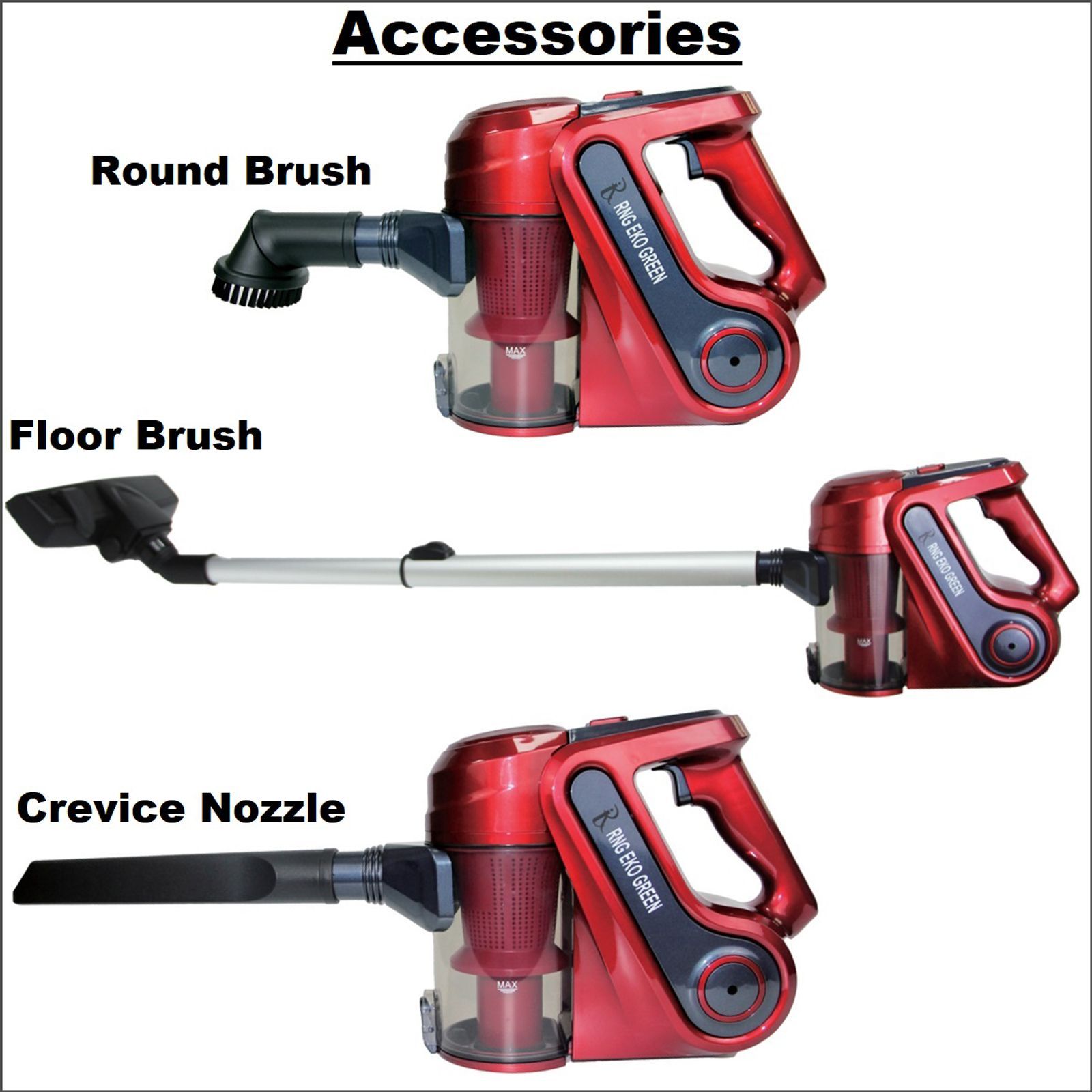 RNG EKO GREEN 1000 Watts Portable Vacuum Cleaner (0.5 Litre, RNG-VAC-003, Metallic Red and Grey)_7