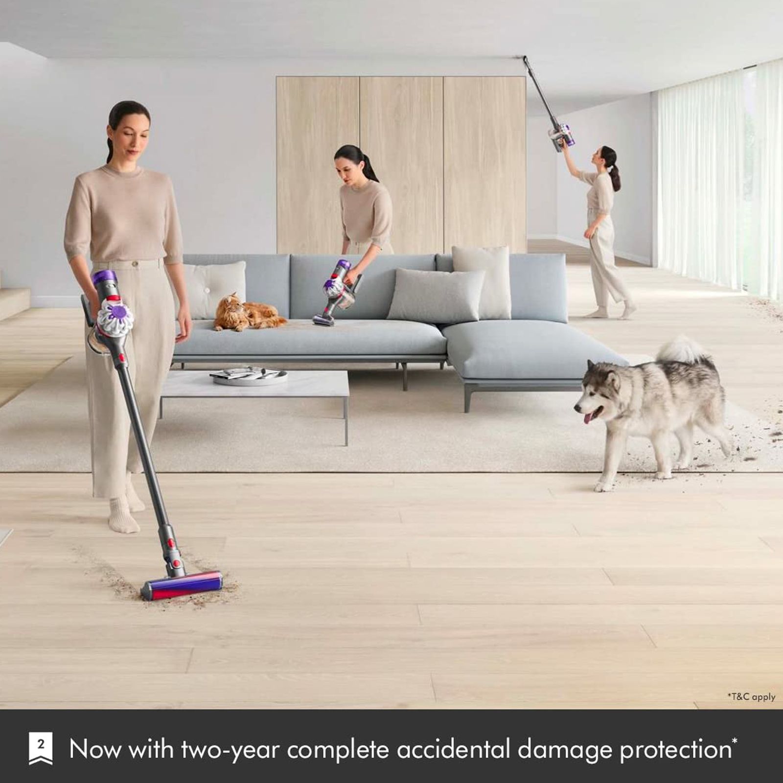dyson V8 Absolute 115W Cordless Dry Vacuum Cleaner with De-tangling Technology (Acoustic Control, Grey)_2