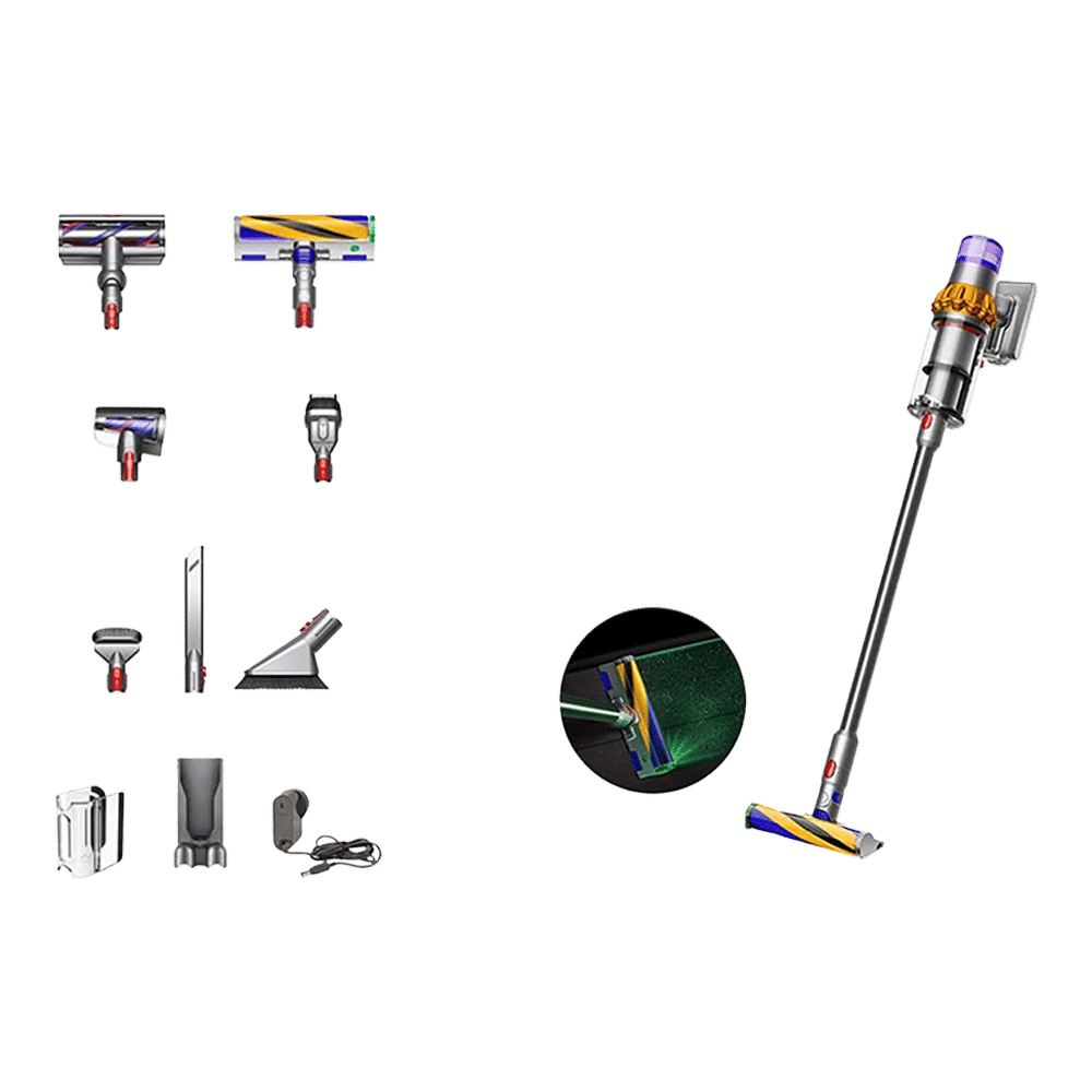 dyson V15 Detect 240W Cordless Dry Vacuum Cleaner with Anti-tangle Technology (LCD Screen, Yellow & Nickel) dyson V15 Detect 240W Cordless Dry Vacuum Cleaner with Anti-tangle Technology (LCD Screen, Yellow & Nickel)_11