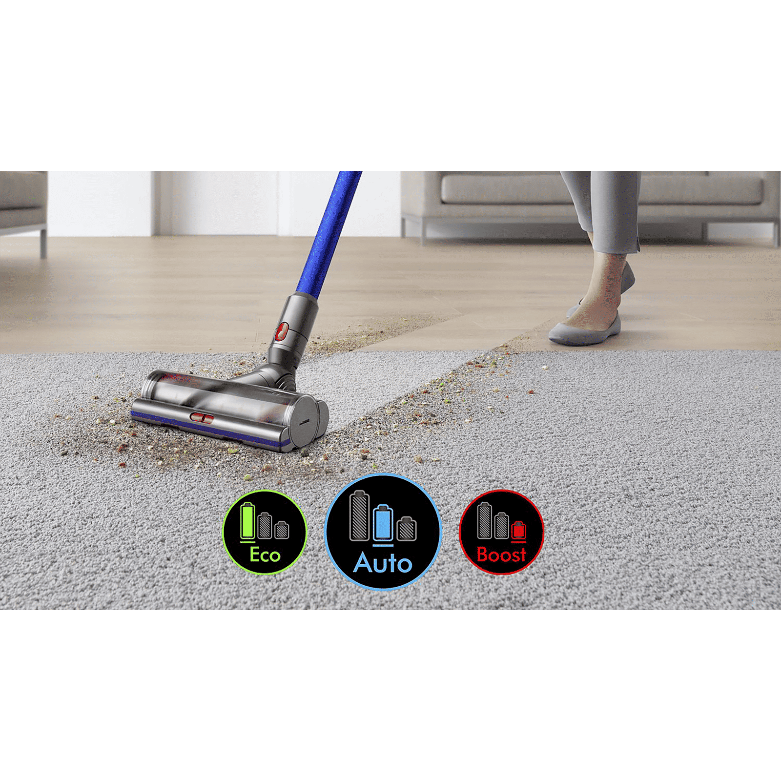 dyson V11 Absolute 185W Cordless Dry Vacuum Cleaner with De-tangling Technology (Swappable Battery, Nickel & Blue)_7