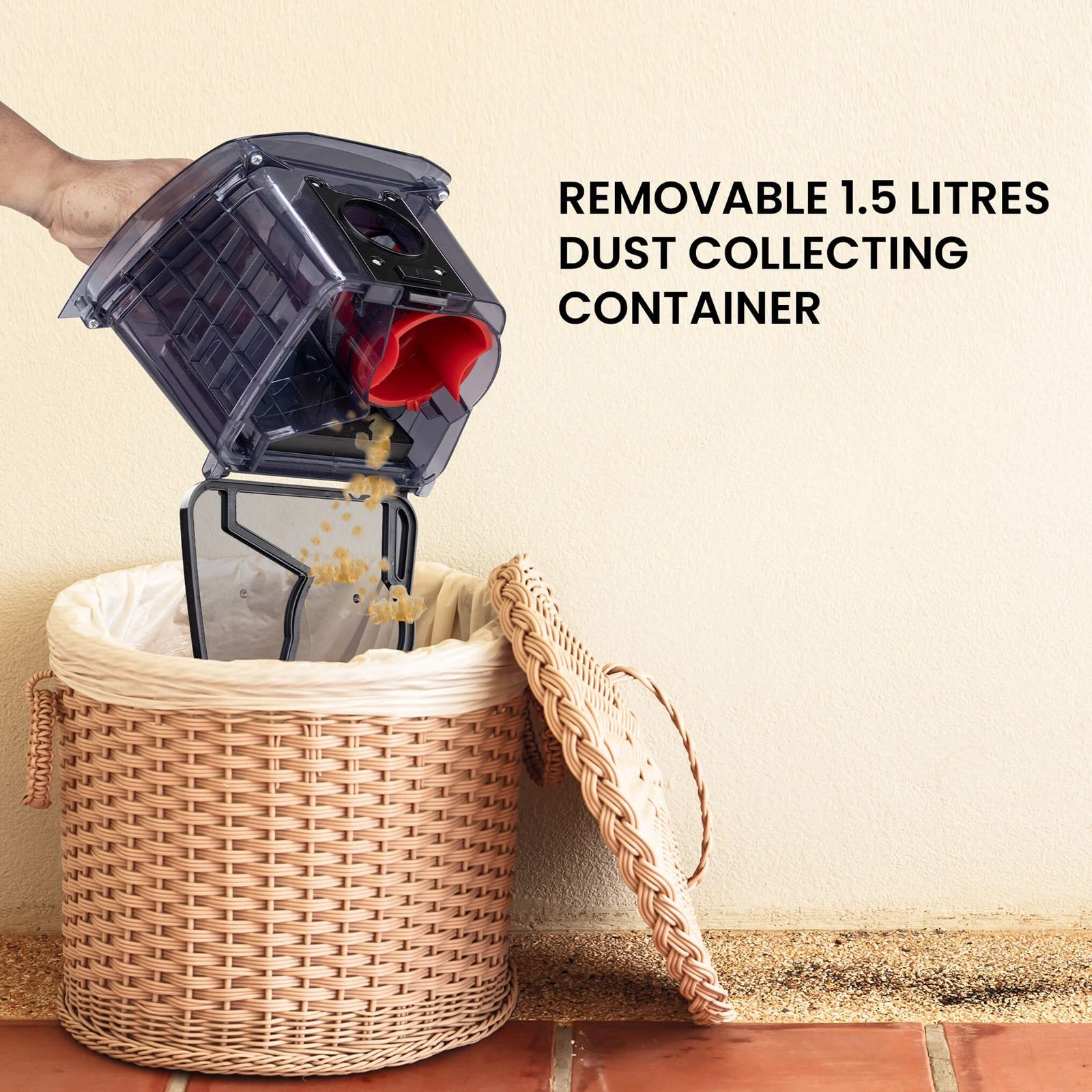 AGARO ICON 1600 Watts Dry Vacuum Cleaner (1.5 Litres Tank, 33424, Black and Red) AGARO ICON 1600 Watts Dry Vacuum Cleaner (1.5 Litres Tank, 33424, Black and Red)_5