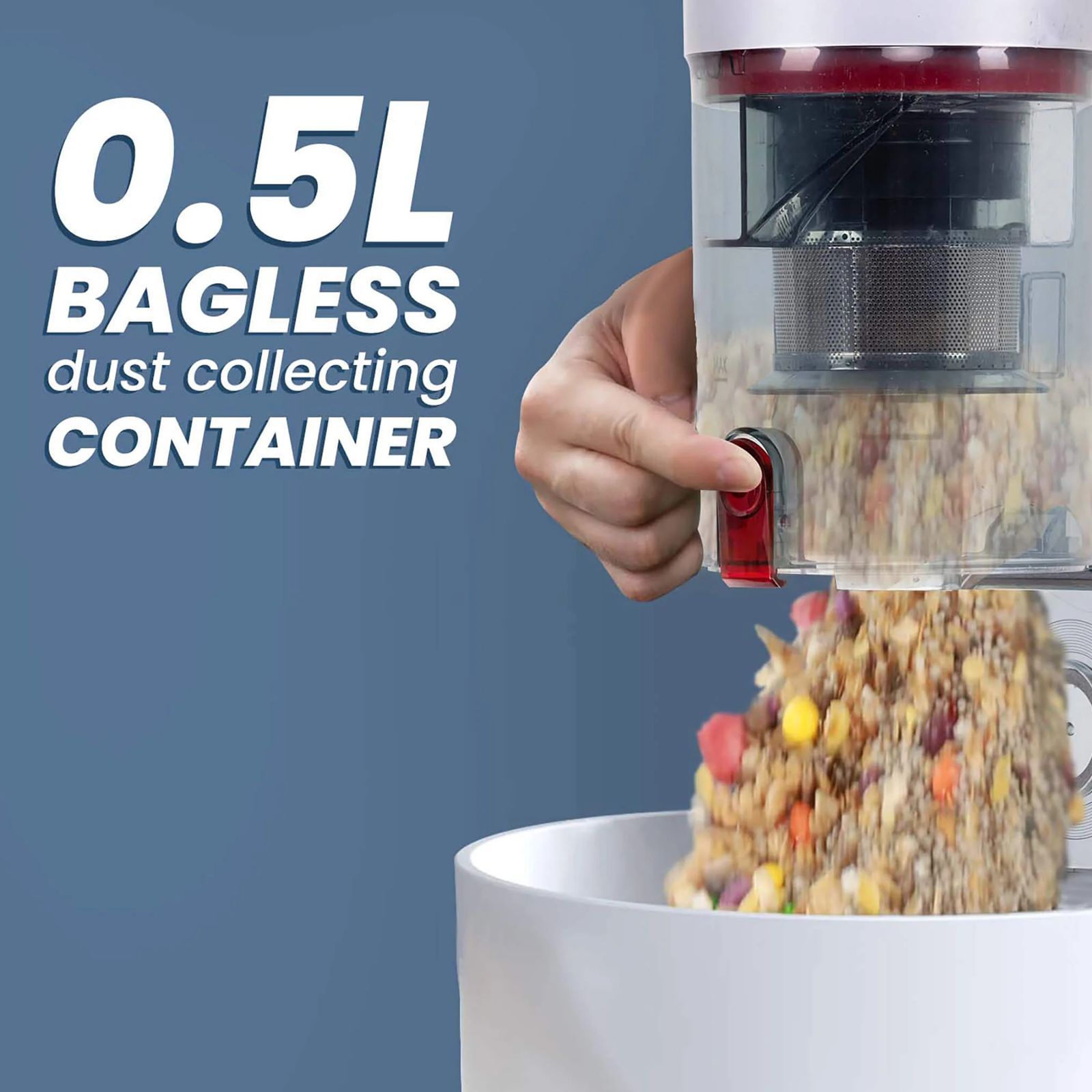 AGARO Supreme 400W Cordless Dry Vacuum Cleaner with DC Motor (3 Adjustable Suction Modes, Red)_4