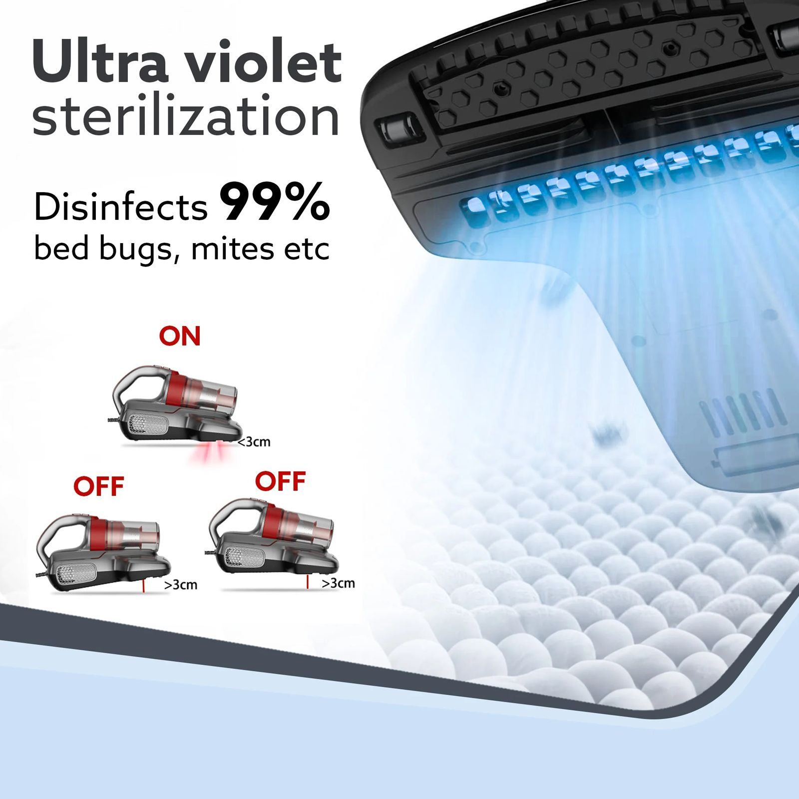 AGARO Grand Bed 400W Dry Vacuum Cleaner with Cyclonic Technology (UV Light Sterilization, Grey & Black)_4