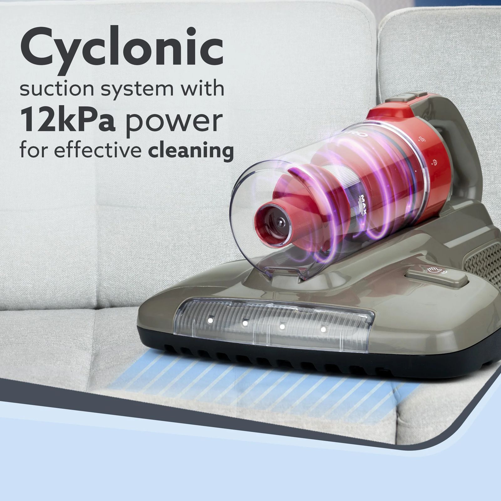 AGARO Grand Bed 400W Dry Vacuum Cleaner with Cyclonic Technology (UV Light Sterilization, Grey & Black)_3