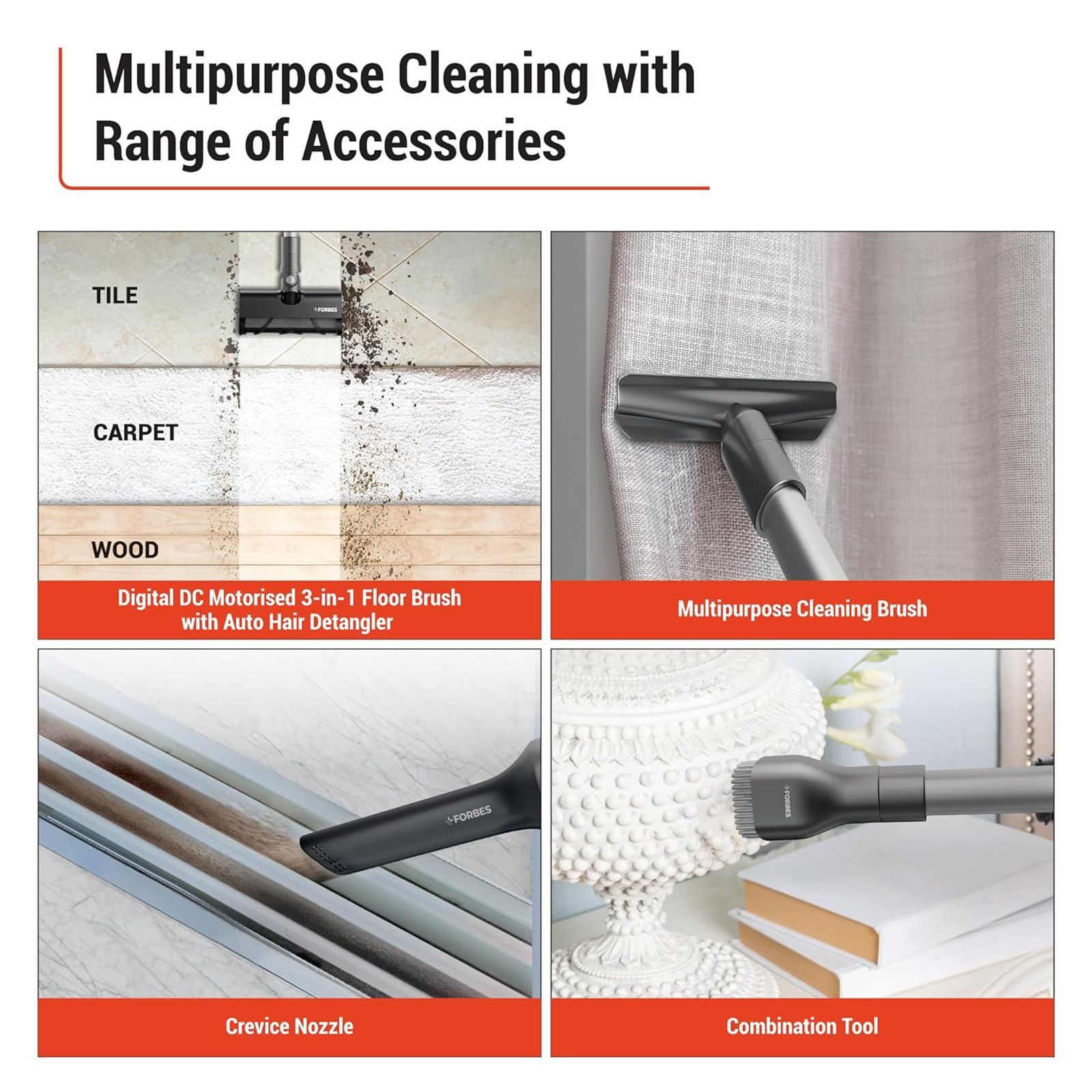 EUREKA FORBES ZeroBend Z10 350W Cordless Dry Vacuum Cleaner with Cyclonic Technology (3-in-1 Motorised Floor Brush, Silver & Dark Grey) EUREKA FORBES ZeroBend Z10 350W Cordless Dry Vacuum Cleaner with Cyclonic Technology (3-in-1 Motorised Floor Brush, Silver & Dark Grey)_3