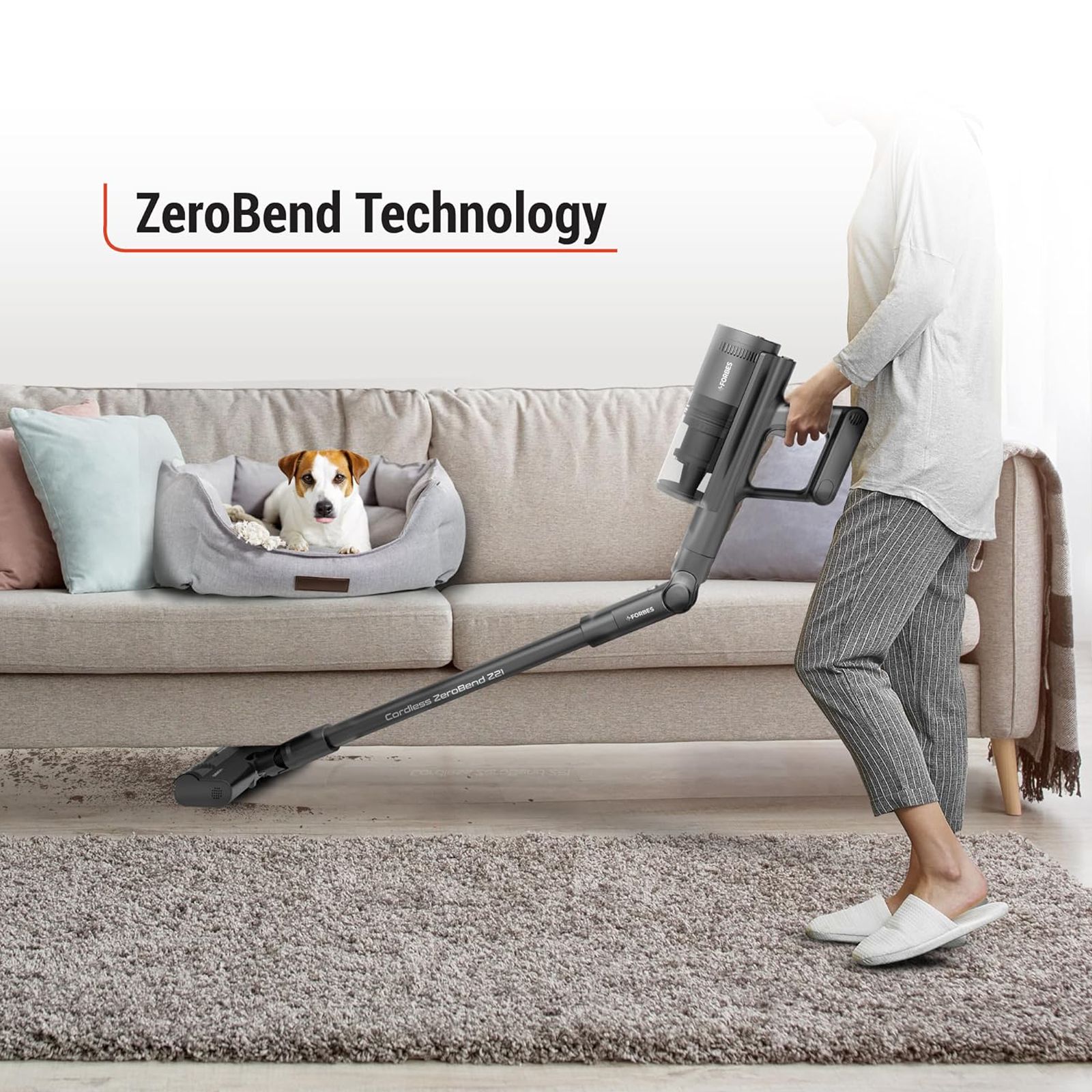 EUREKA FORBES ZeroBend Z21 550W Cordless Dry Vacuum Cleaner with Cyclonic Technology (3-in-1 Motorised Floor Brush, Dark Grey)_8