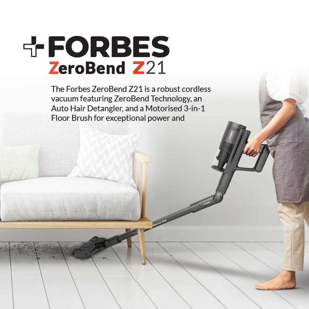 EUREKA FORBES ZeroBend Z21 550W Cordless Dry Vacuum Cleaner with Cyclonic Technology (3-in-1 Motorised Floor Brush, Dark Grey)_3