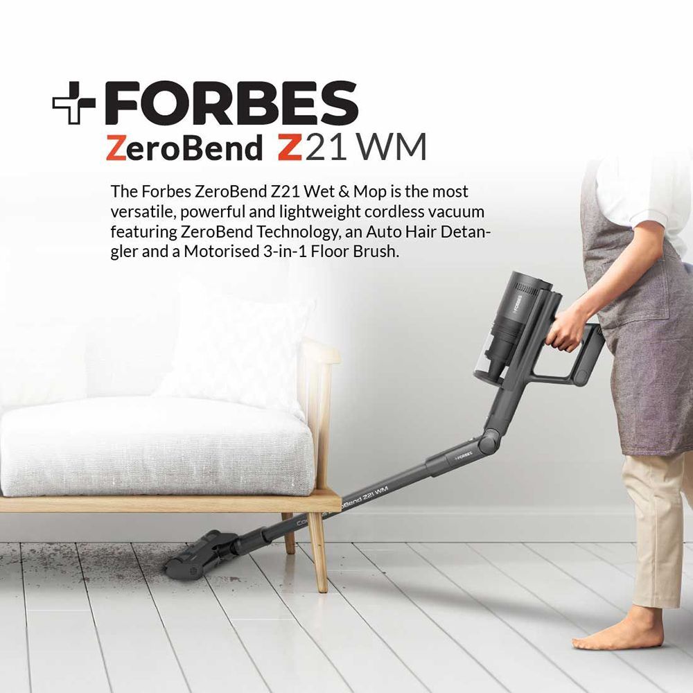 EUREKA FORBES ZeroBend Z21WM 550W Cordless Wet & Dry Vacuum Cleaner with Cyclonic Technology (3-in-1 Motorised Floor Brush, Dark Grey)_3