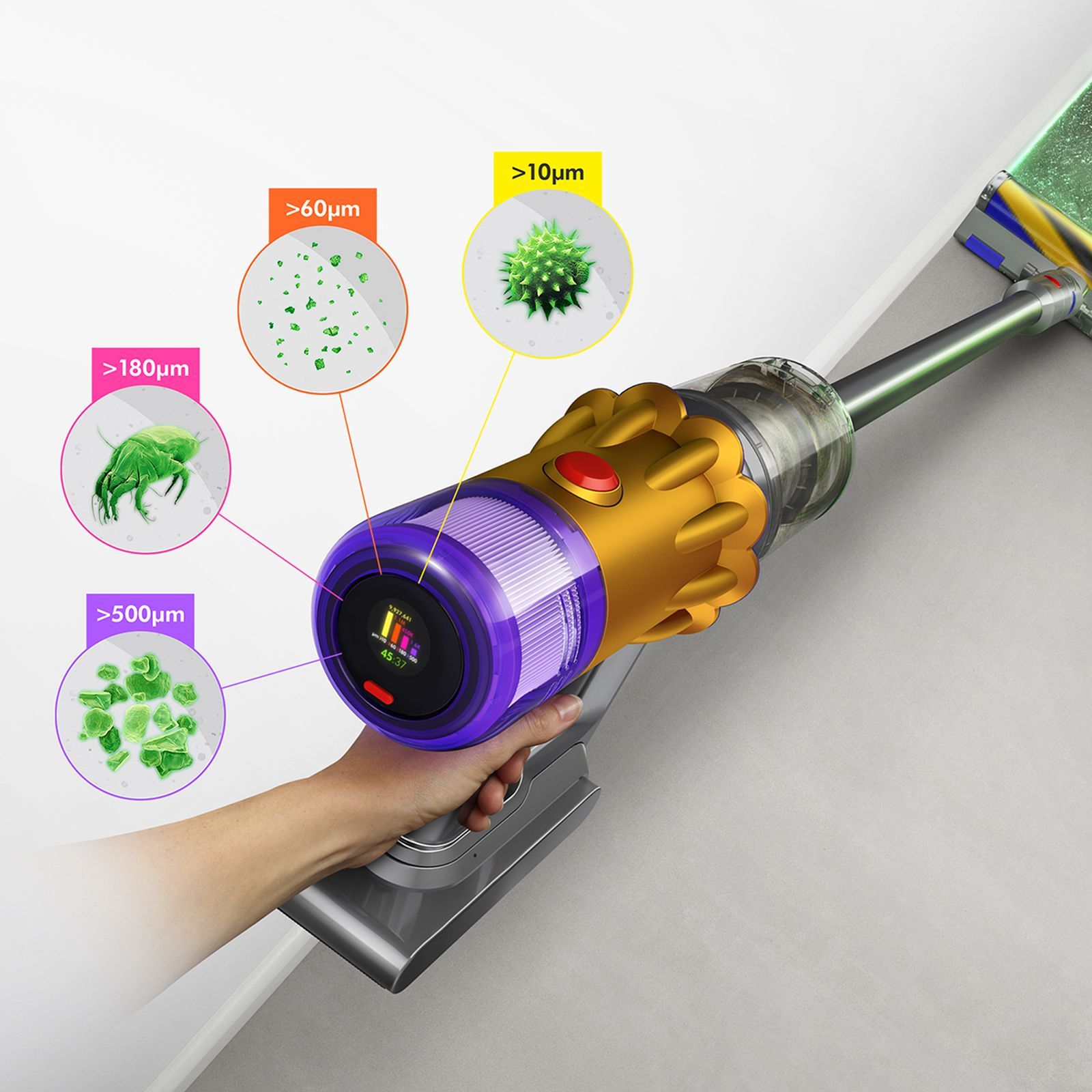 dyson V12 Detect Slim Absolute 150W Cordless Dry Vacuum Cleaner with Laser & Dust Detect Technology (Scientific Proof, Yellow & Nickel) dyson V12 Detect Slim Absolute 150W Cordless Dry Vacuum Cleaner with Laser & Dust Detect Technology (Scientific Proof, Yellow & Nickel)_2