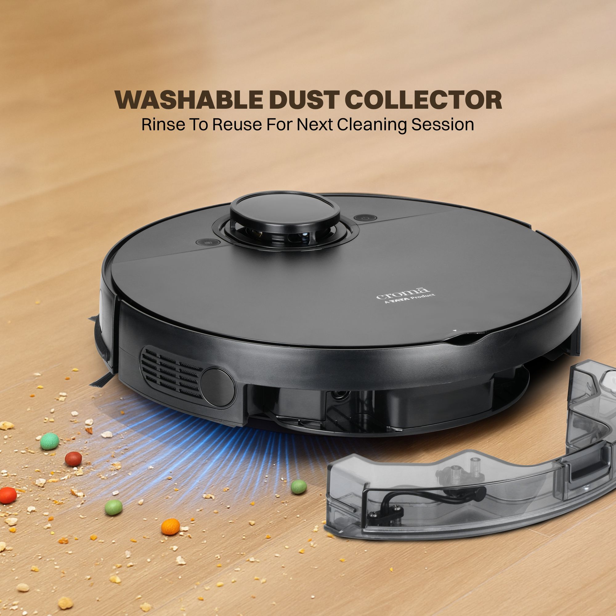 Croma AV5005 Robotic Vacuum Cleaner with 5th Gen LDS Technology (Automatic Self Charging, Black)_19