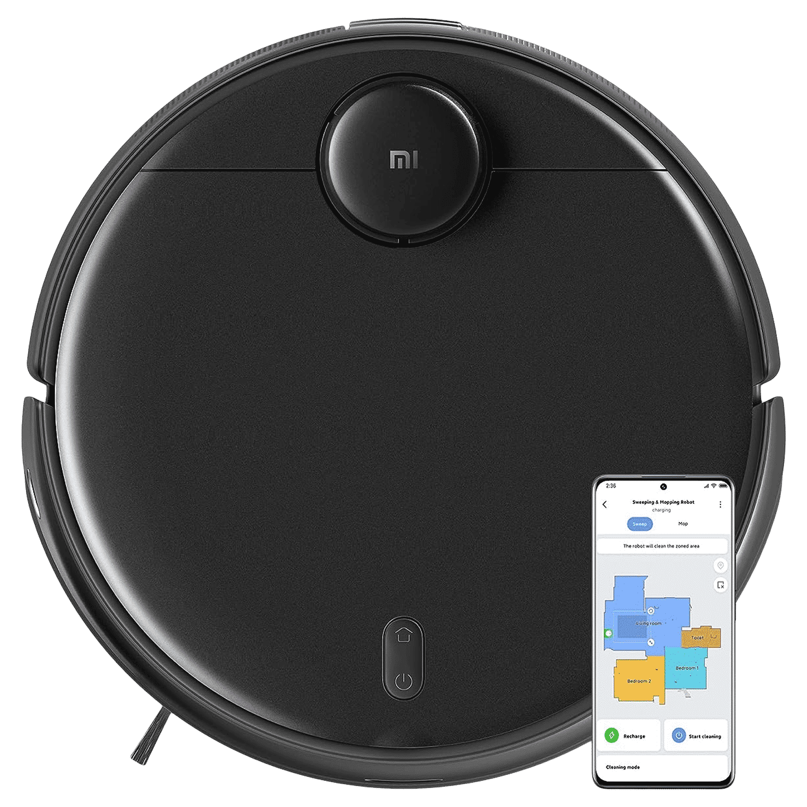 Xiaomi 2 Pro Robotic Vacuum Cleaner & Mop with Wi-Fi Connectivity (Alexa & Google Assistant, Black)_1