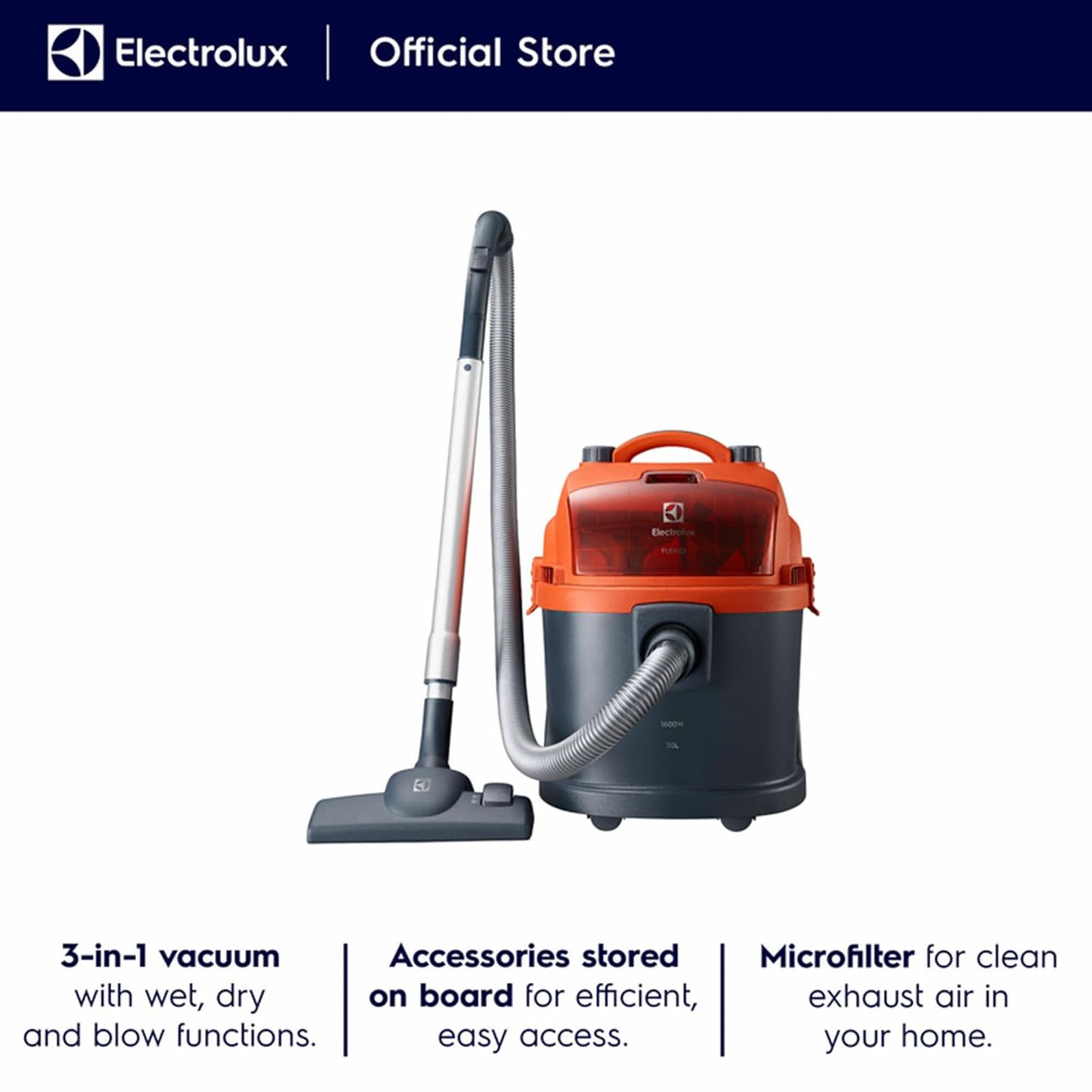 Electrolux Flexio Power 1600 W Wet & Dry Vacuum Cleaner with Blow Functions (MicroFilter, Copper & Black) Electrolux Flexio Power 1600 W Wet & Dry Vacuum Cleaner with Blow Functions (MicroFilter, Copper & Black)_12