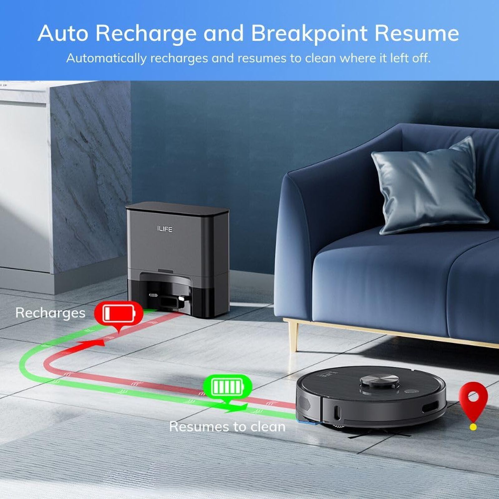 ILIFE T20s Robotic Vacuum Cleaner & Mop with Auto Recharging Station (5200 mAh Battery, Space Gray)_10
