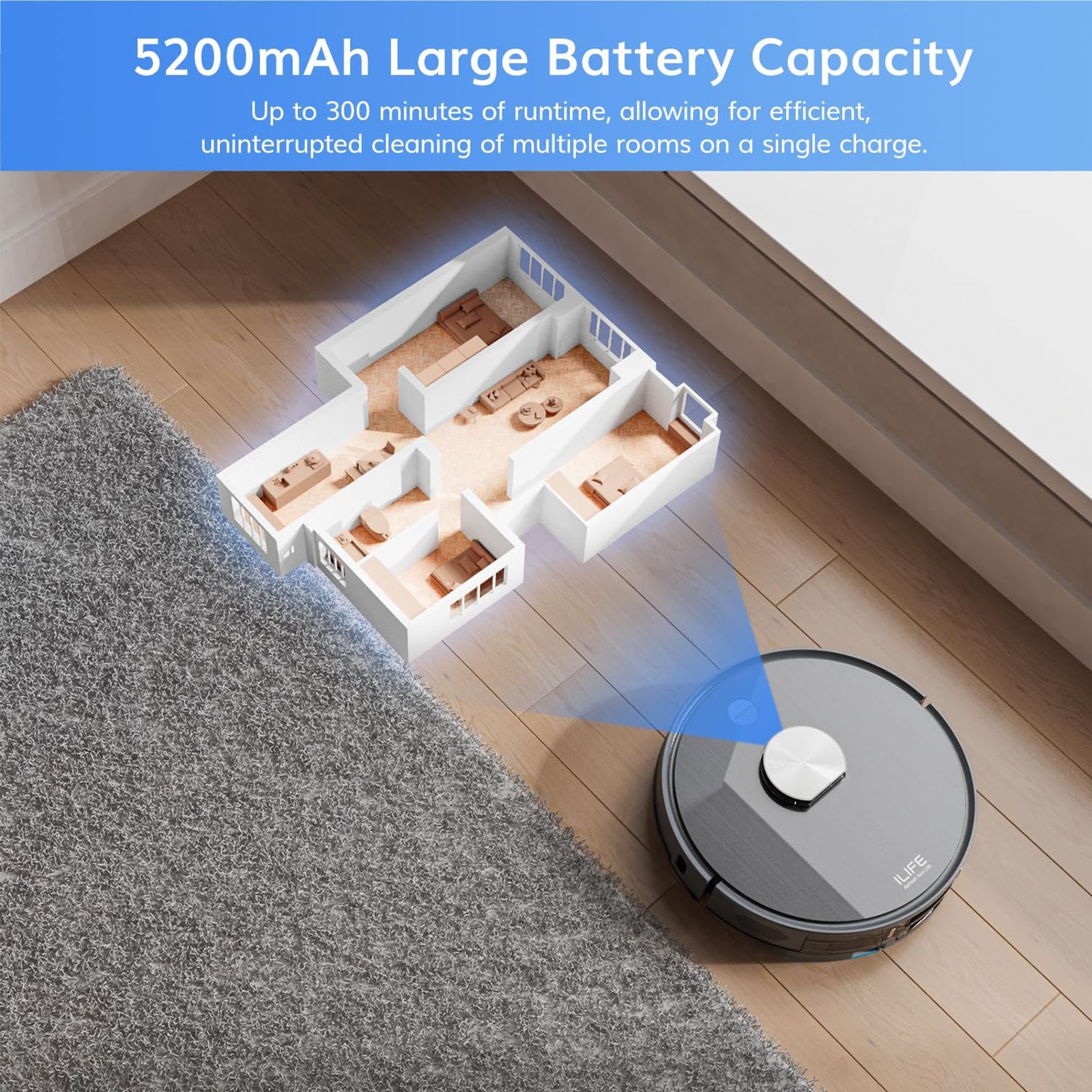 ILIFE T20s Robotic Vacuum Cleaner & Mop with Auto Recharging Station (5200 mAh Battery, Space Gray)_14