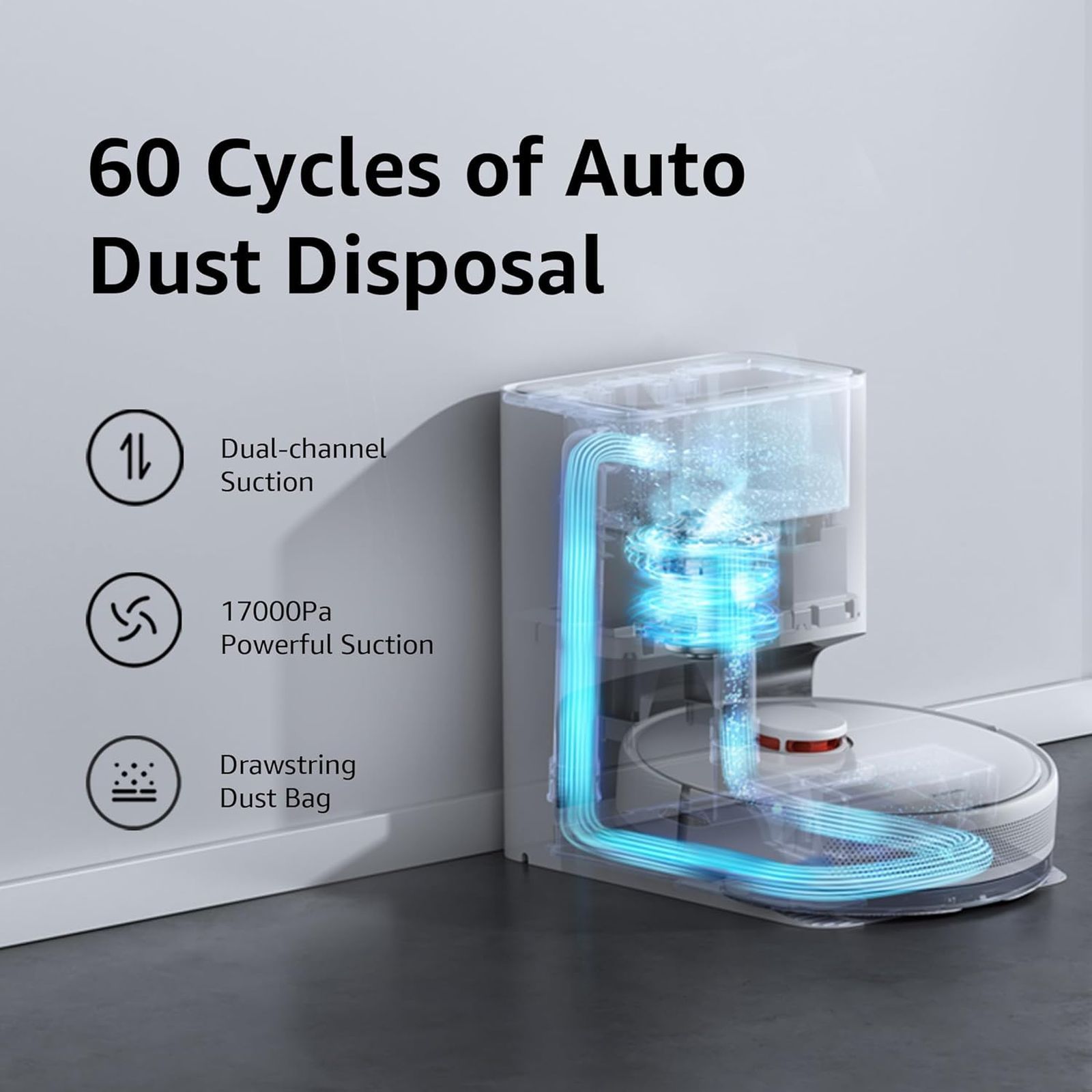 Xiaomi X10 Robotic Vacuum Cleaner & Mop with Auto Recharging Station (5200 mAh Battery, White)_4