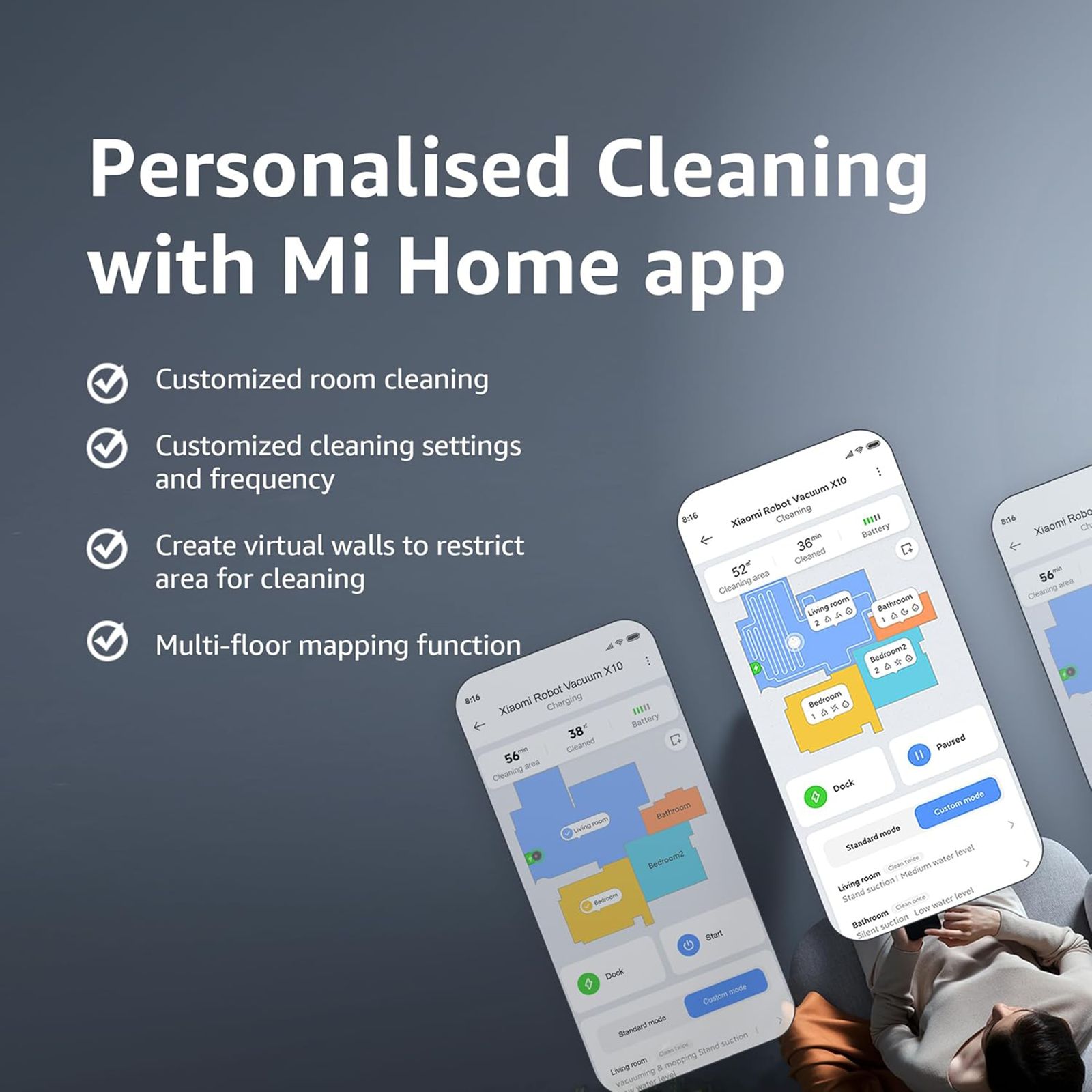 Xiaomi X10 Robotic Vacuum Cleaner & Mop with Auto Recharging Station (5200 mAh Battery, White)_9