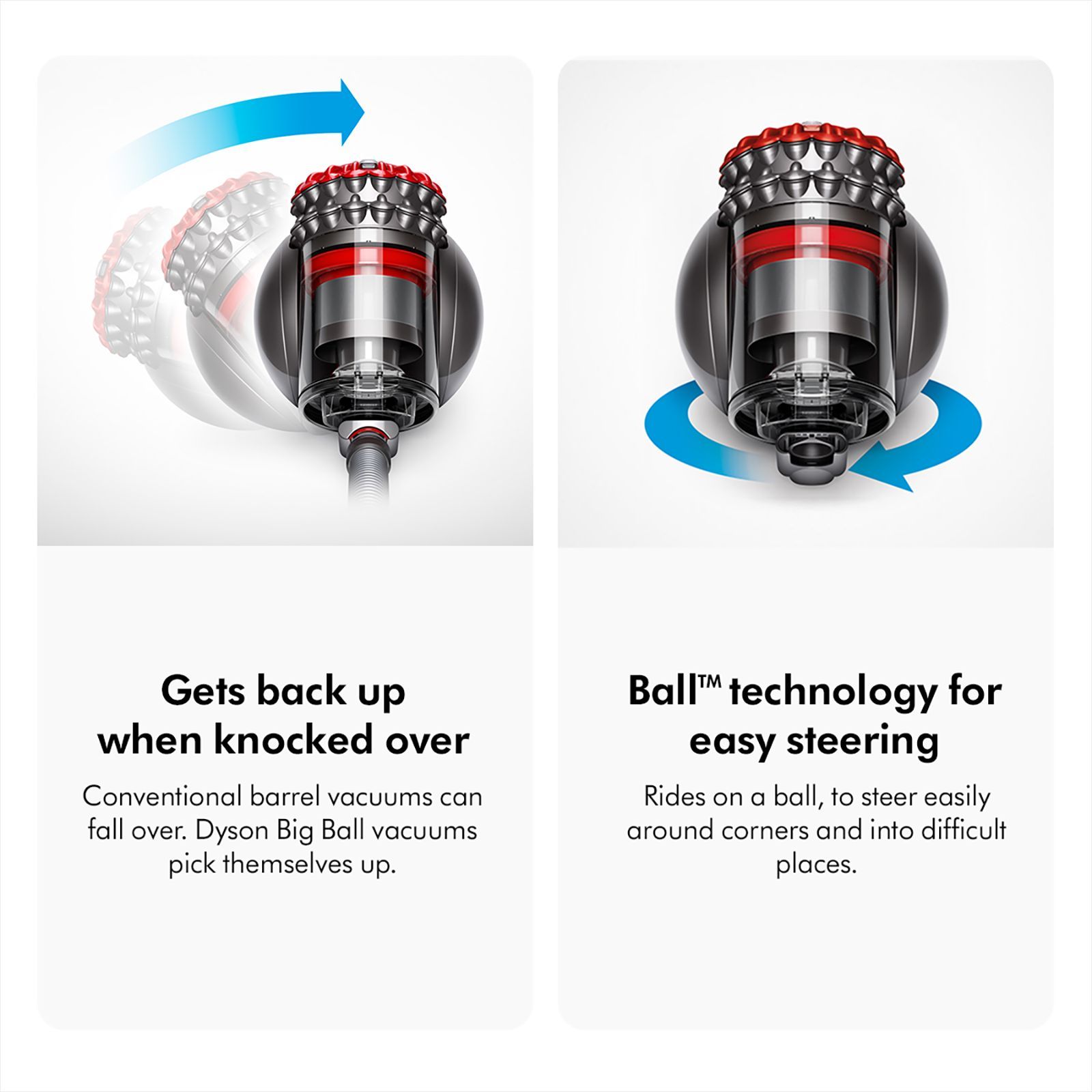 dyson Big Ball Dry Vacuum Cleaner with Radial Root Cyclone Technology (360 Degree Articulation, Silver & Red)_3