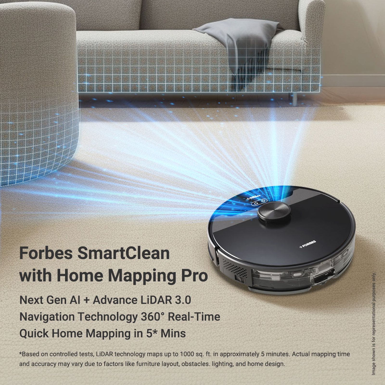 EUREKA FORBES SMARTCLEAN Robotic Vacuum Cleaner & Mop with Auto Recharging Station (Smart Voice control, Black) EUREKA FORBES SMARTCLEAN Robotic Vacuum Cleaner & Mop with Auto Recharging Station (Smart Voice control, Black)_2