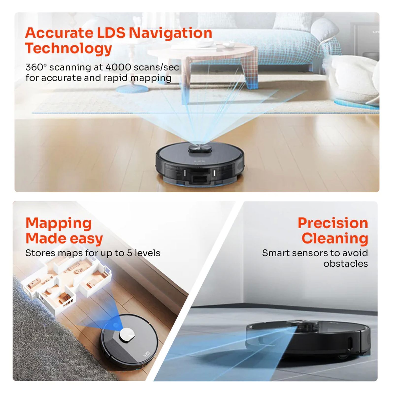 ILIFE T20s Pro Robotic Vacuum Cleaner & Mop with Advanced LiDAR Navigation (5200 mAh Battery, Space Gray)_4