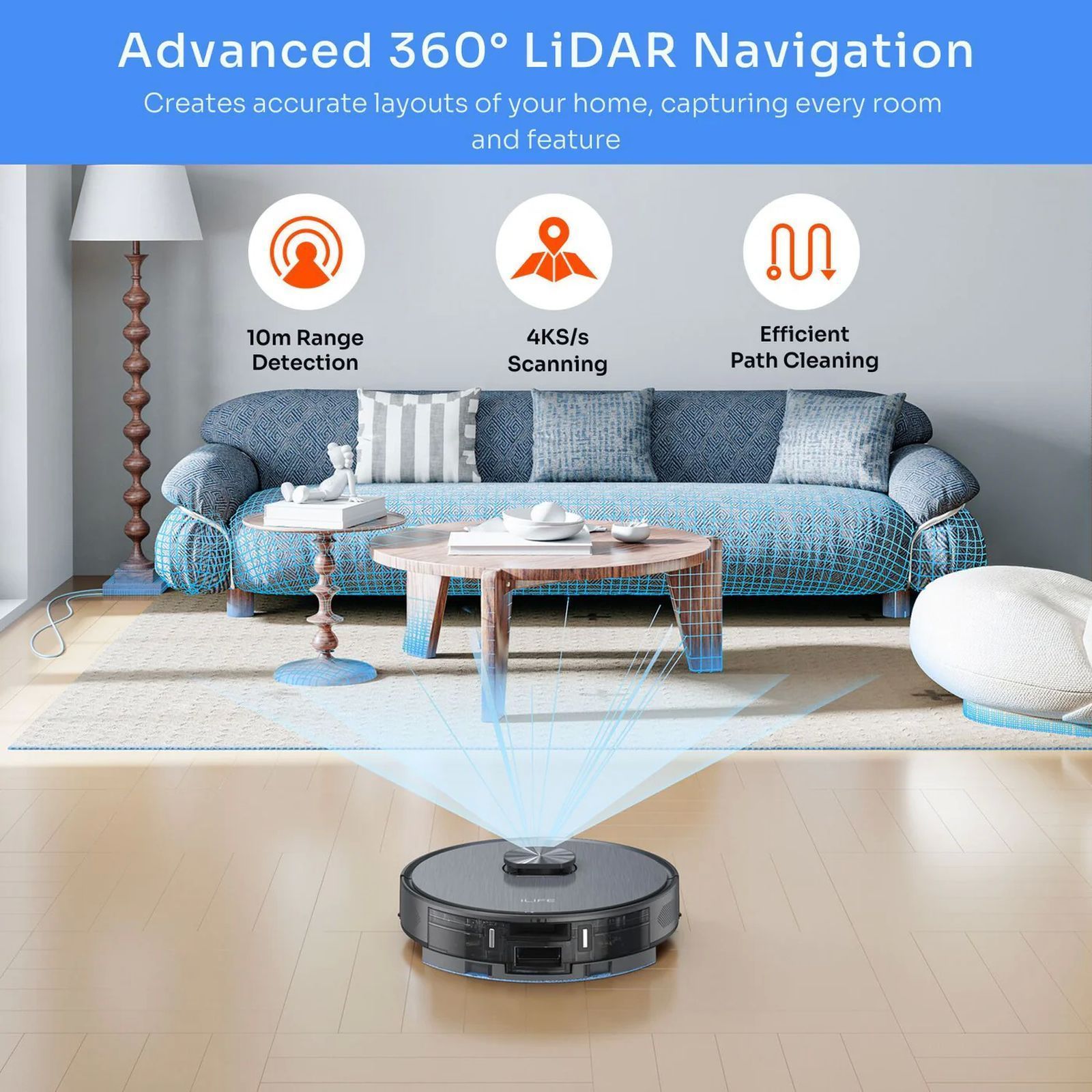 ILIFE A20 Pro Robotic Vacuum Cleaner & Mop with Wi-Fi Connectivity (Alexa & Google Assistant, Dove Gray) ILIFE A20 Pro Robotic Vacuum Cleaner & Mop with Wi-Fi Connectivity (Alexa & Google Assistant, Dove Gray)_6