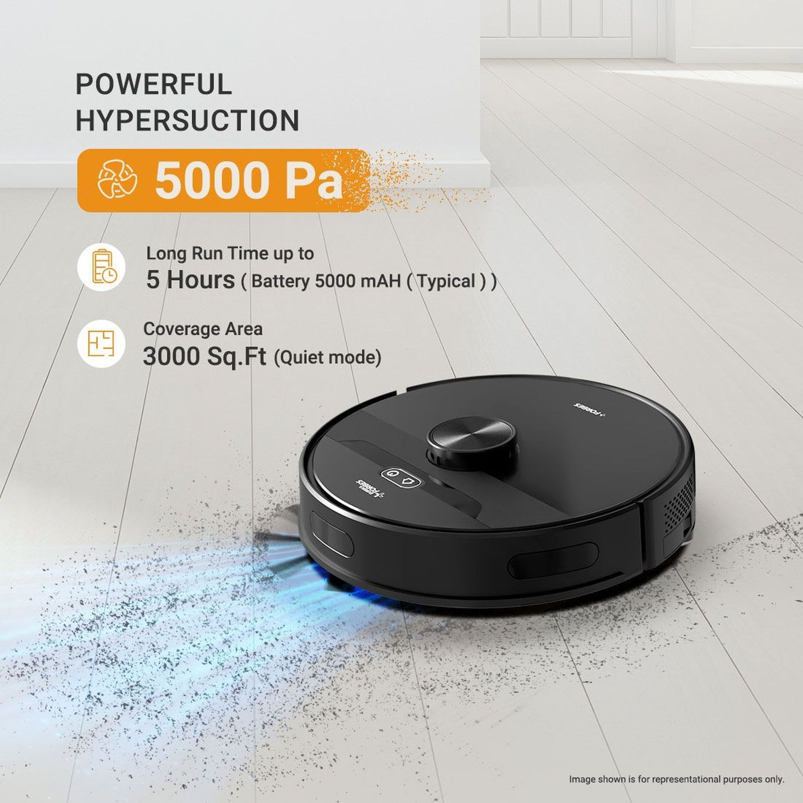 EUREKA FORBES Smartclean Robotic Vacuum Cleaner & Mop with Wi-Fi Connectivity (Smart Voice Control, Black & Orange) EUREKA FORBES Smartclean Robotic Vacuum Cleaner & Mop with Wi-Fi Connectivity (Smart Voice Control, Black & Orange)_4