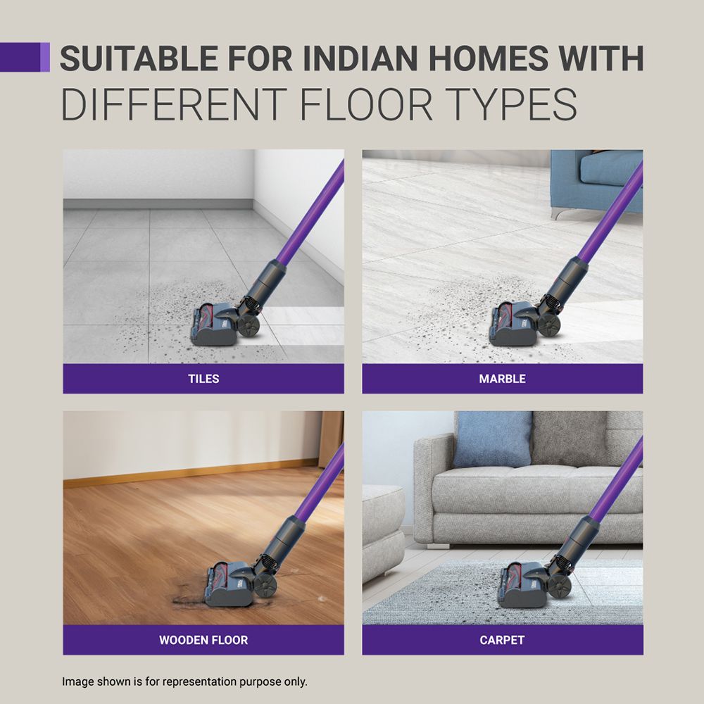 EUREKA FORBES Kordfree K22 220W Cordless Dry Vacuum Cleaner with Powerful Cyclonic Technology (50 Minutes Runtime, Purple)_11