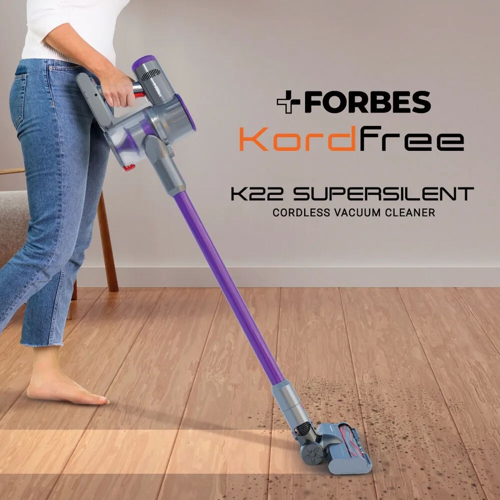 EUREKA FORBES Kordfree K22 220W Cordless Dry Vacuum Cleaner with Powerful Cyclonic Technology (50 Minutes Runtime, Purple)_2