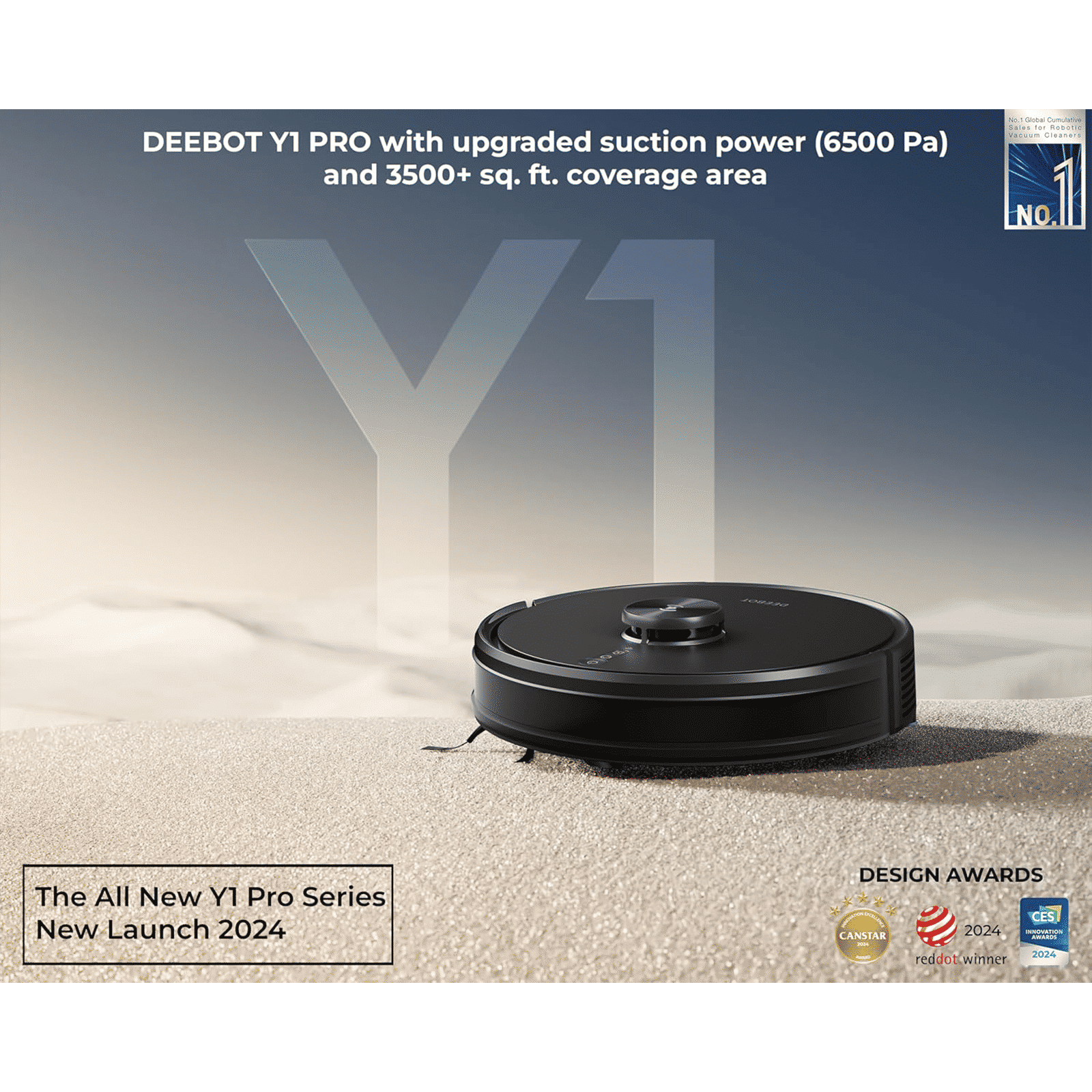 ECOVACS Deebot Y1 Pro Robotic Vacuum Cleaner & Mop with Wi-Fi Connectivity (5200 mAh Battery, Black) ECOVACS Deebot Y1 Pro Robotic Vacuum Cleaner & Mop with Wi-Fi Connectivity (5200 mAh Battery, Black)_4