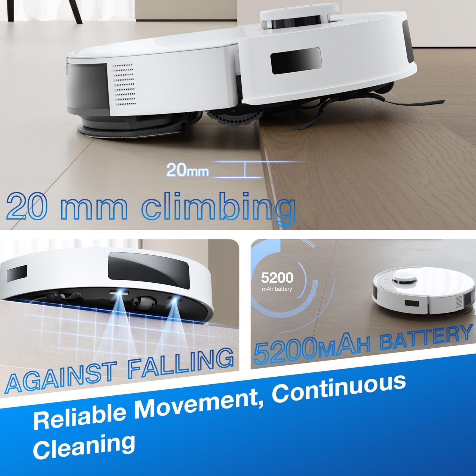 ECOVACS Deebot N20 Pro Robotic Vacuum Cleaner & Mop with ZeroTangle Anti Tangle Technology (OZMO Pro 2.0 Vibrating Mopping System, White) ECOVACS Deebot N20 Pro Robotic Vacuum Cleaner & Mop with ZeroTangle Anti Tangle Technology (OZMO Pro 2.0 Vibrating Mopping System, White)_10
