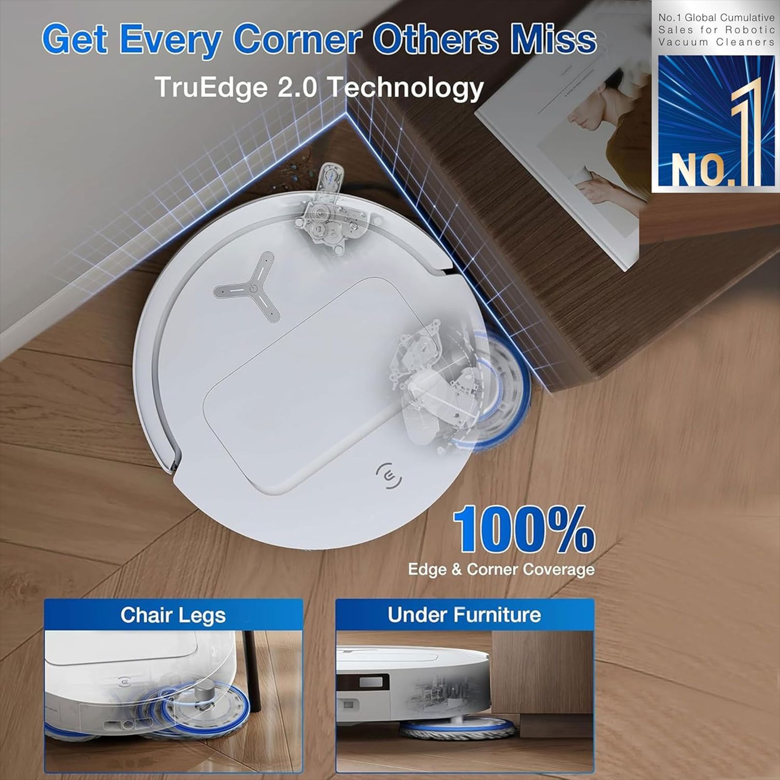 ECOVACS Deebot T50 Pro Omni Robotic Vacuum Cleaner & Mop with ZeroTangle 2.0 Technology (TruEdge 2.0, Black)_6