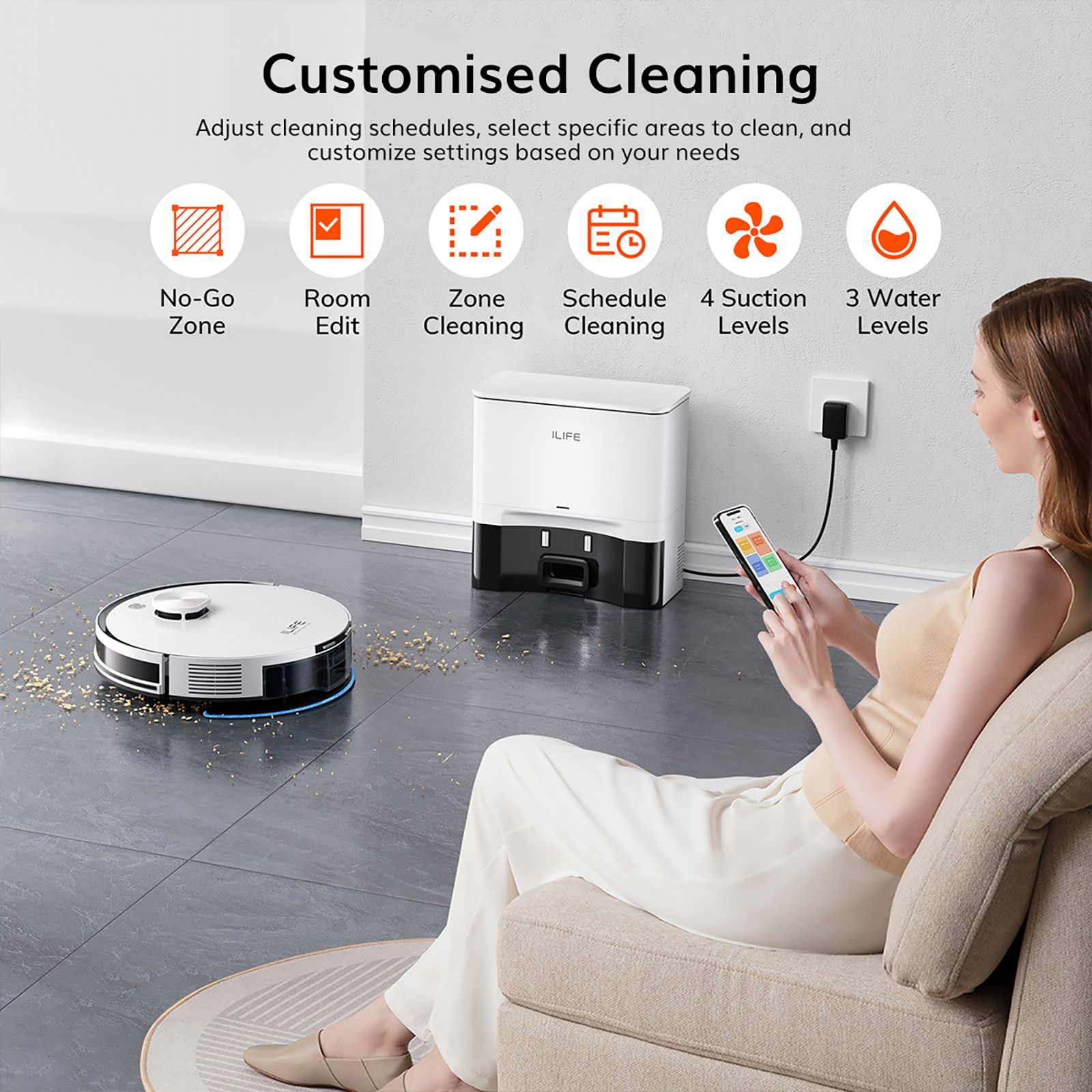 ILIFE A30 Pro Robotic Vacuum Cleaner & Mop with Self-Empty Station (Alexa & Google Assistant, White)_8