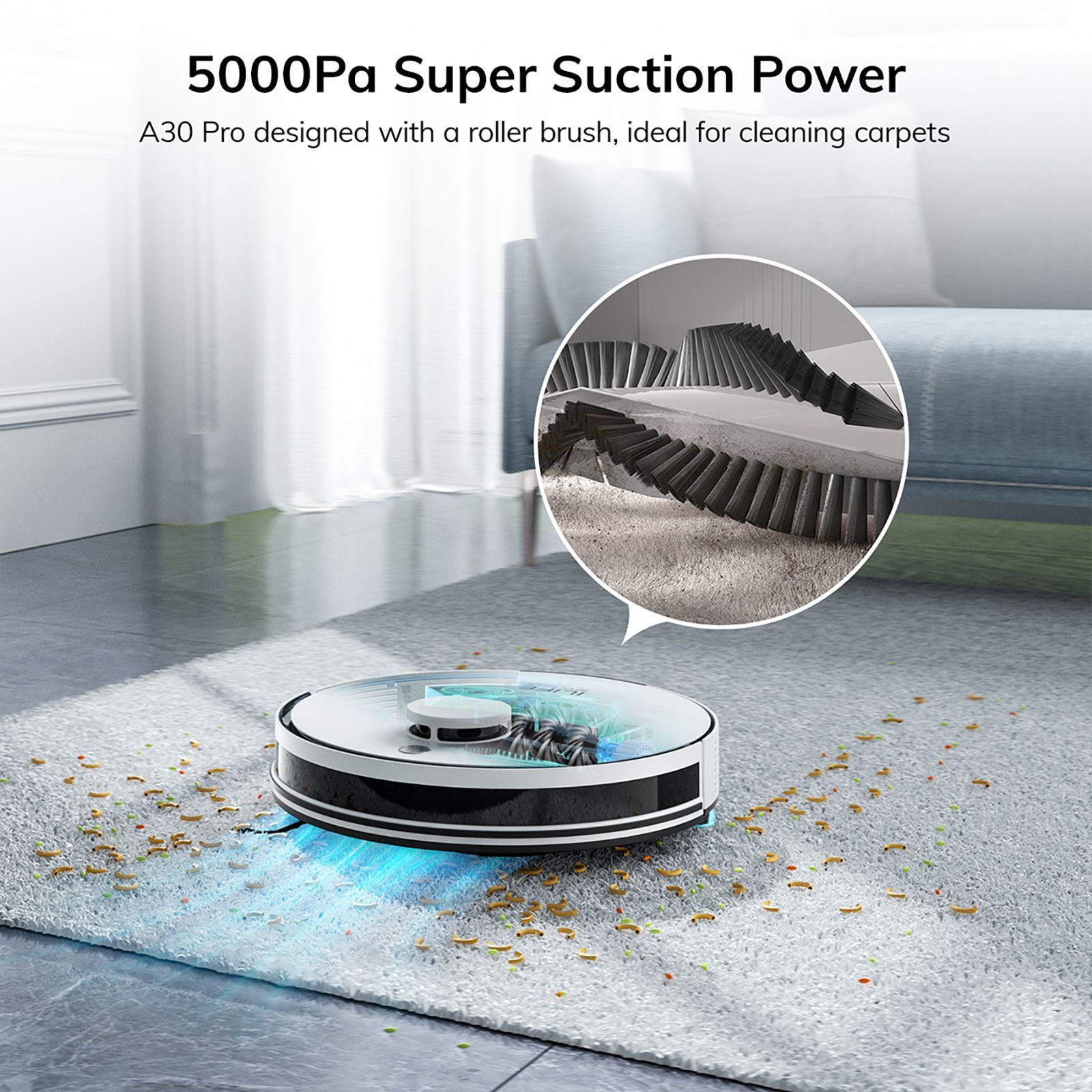 ILIFE A30 Pro Robotic Vacuum Cleaner & Mop with Self-Empty Station (Alexa & Google Assistant, White)_3