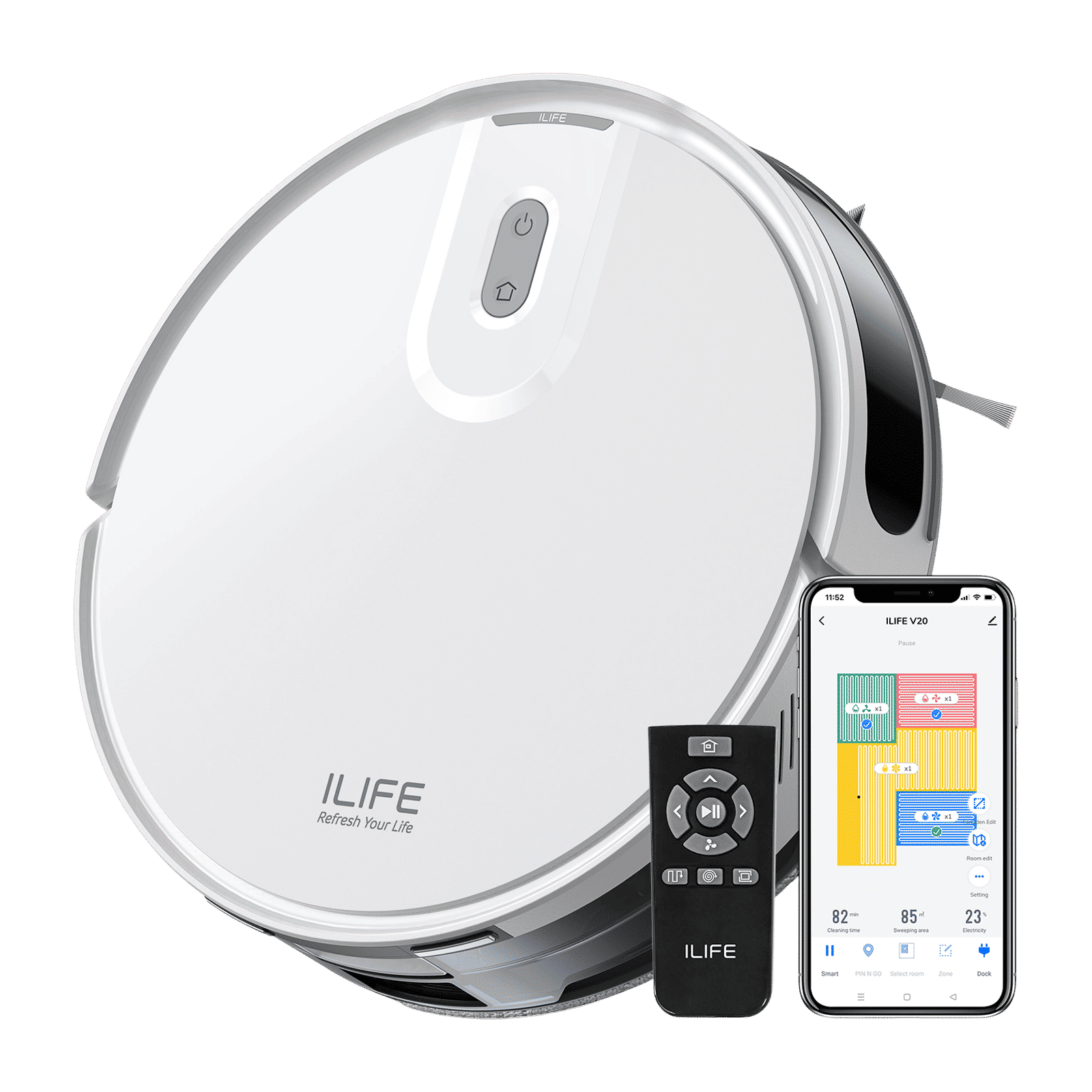 ILIFE V20 Robotic Vacuum Cleaner & Mop with Wi-Fi Connectivity (Alexa & Google Assistant, White) ILIFE V20 Robotic Vacuum Cleaner & Mop with Wi-Fi Connectivity (Alexa & Google Assistant, White)_1