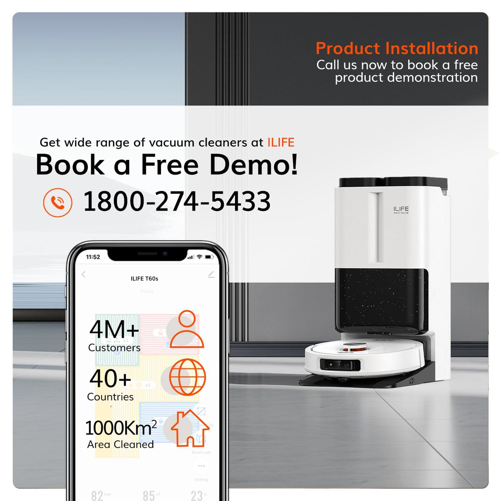 ILIFE T60s Robotic Vacuum Cleaner & Mop with Deep-Cleaning Suction Technology (6400 mAh Battery, White)_9