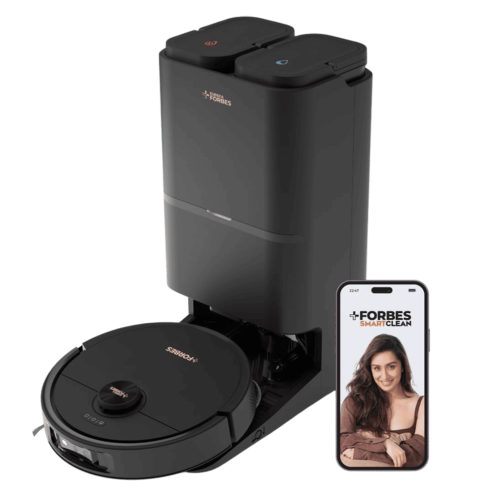 EUREKA FORBES Smartclean Robotic Vacuum Cleaner with Wi-Fi Connectivity (AI TRU Virtual Sensor, Black) EUREKA FORBES Smartclean Robotic Vacuum Cleaner with Wi-Fi Connectivity (AI TRU Virtual Sensor, Black)_1