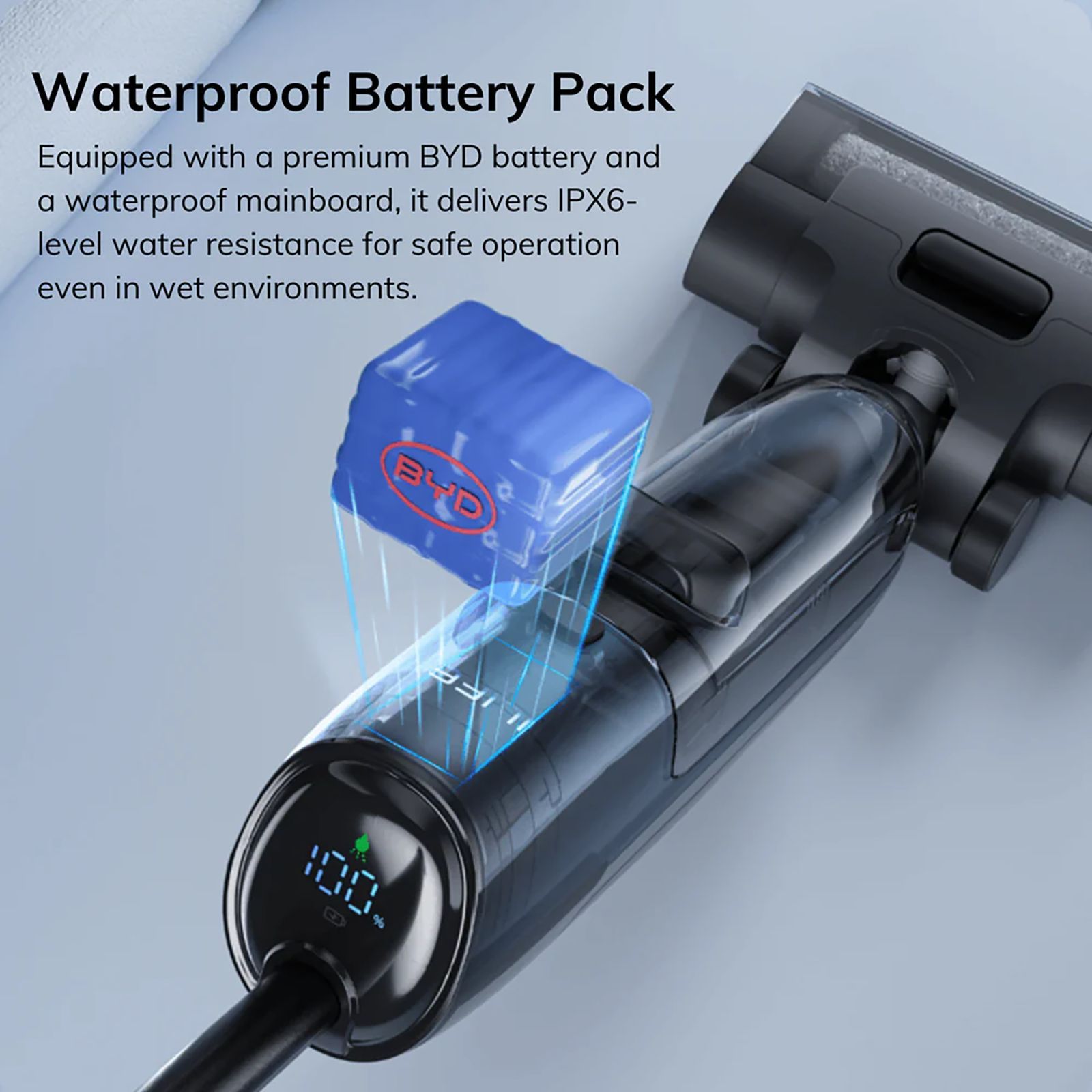 ILIFE W90 Pro 150W Cordless Wet & Dry Vacuum Cleaner with One Click Self Cleaning (LED Display, Gray)_11