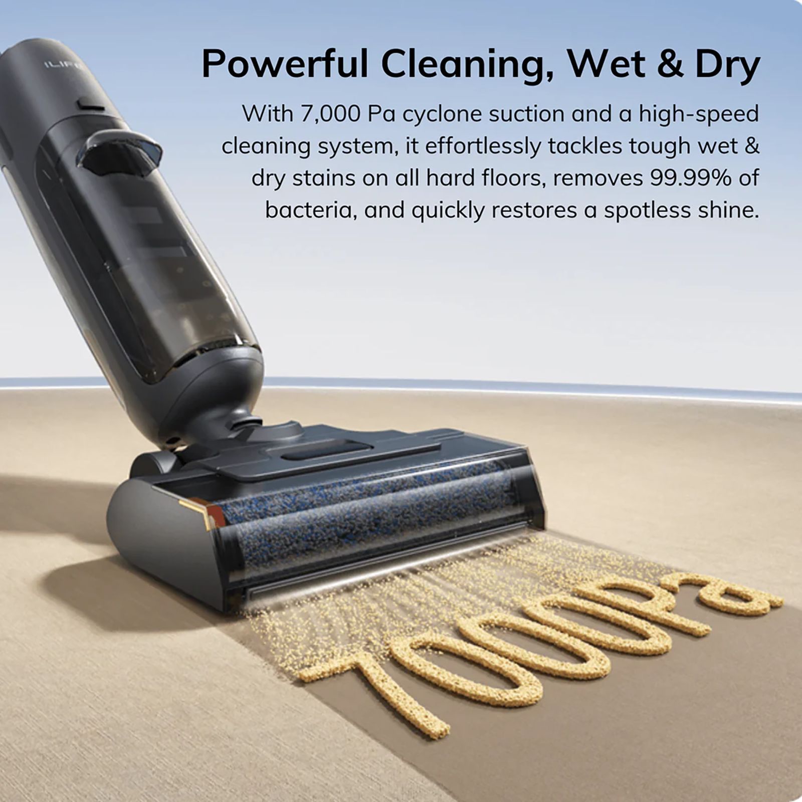 ILIFE W90 Pro 150W Cordless Wet & Dry Vacuum Cleaner with One Click Self Cleaning (LED Display, Gray)_6