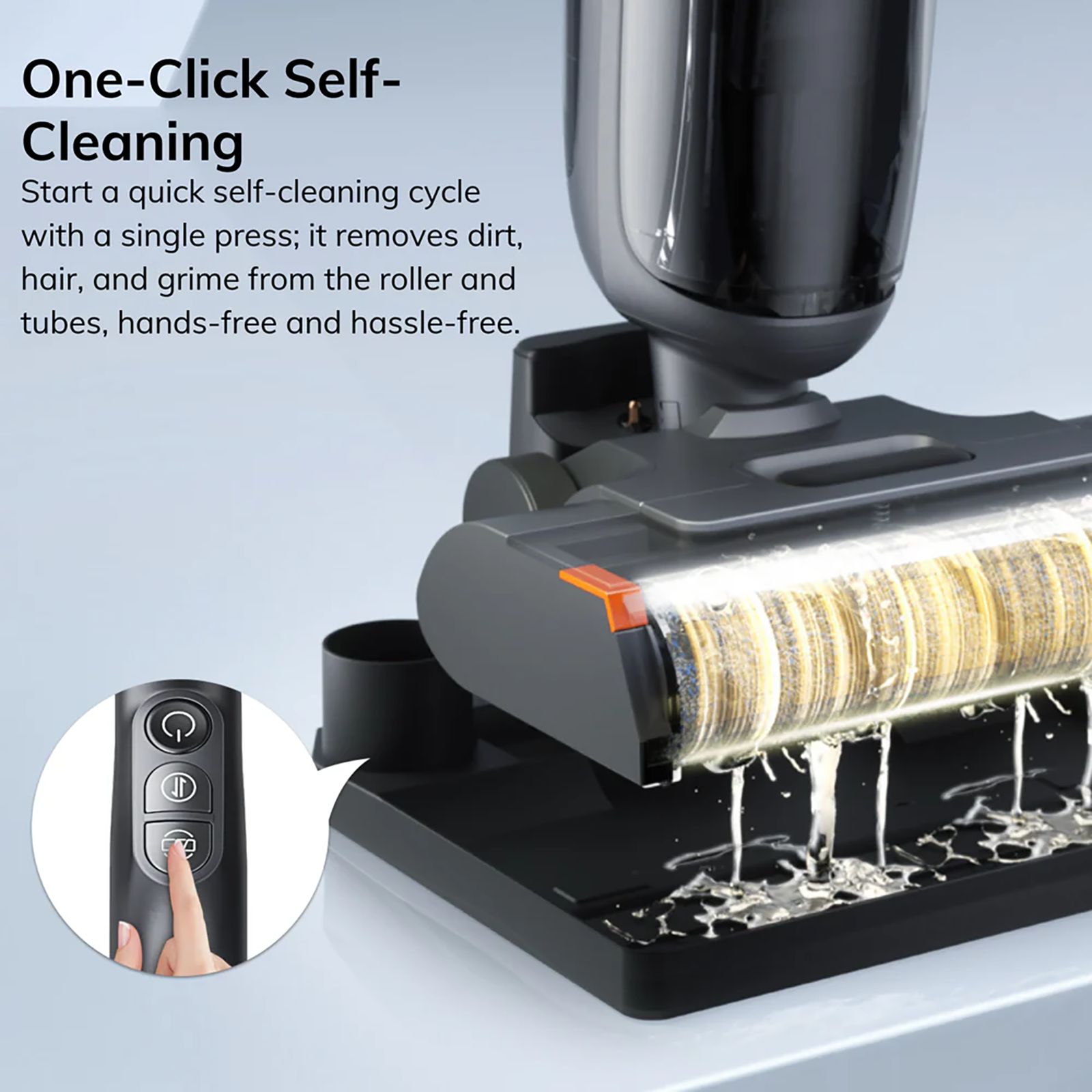 ILIFE W90 Pro 150W Cordless Wet & Dry Vacuum Cleaner with One Click Self Cleaning (LED Display, Gray)_7