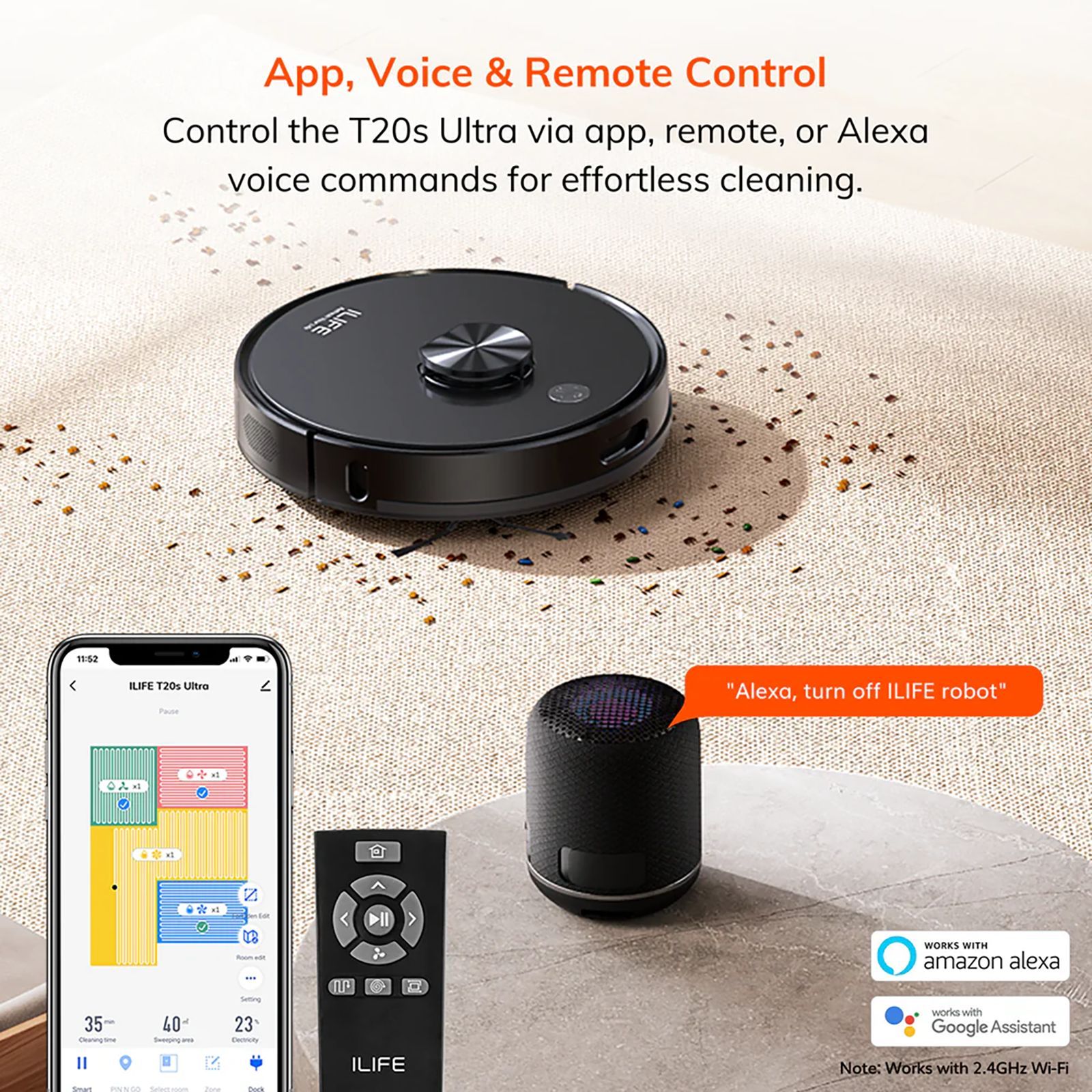 ILIFE T20s Ultra Robotic Vacuum Cleaner & Mop with Upgraded LiDAR Navigation Technology (Multi Floor Mapping, Black)_5