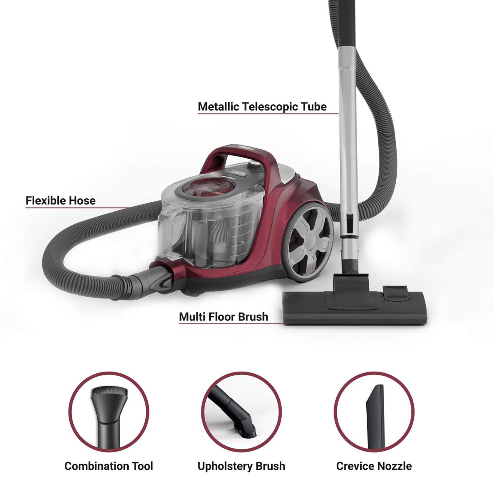 Eureka Forbes Tornado 1200W Dry Vacuum Cleaner with Cyclonic Technology (Auto Cord Winder, Purple)_3
