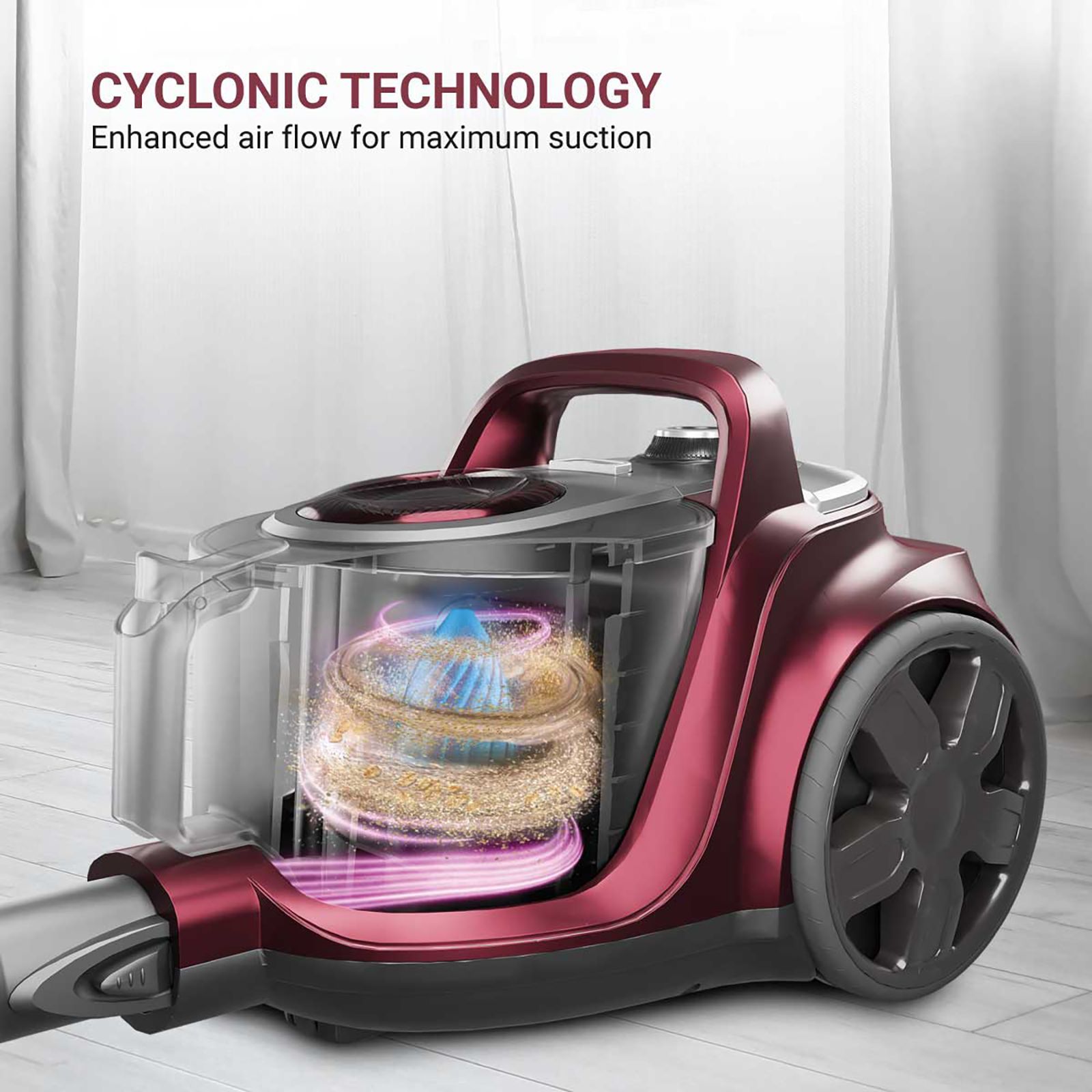 Eureka Forbes Tornado 1200W Dry Vacuum Cleaner with Cyclonic Technology (Auto Cord Winder, Purple)_6