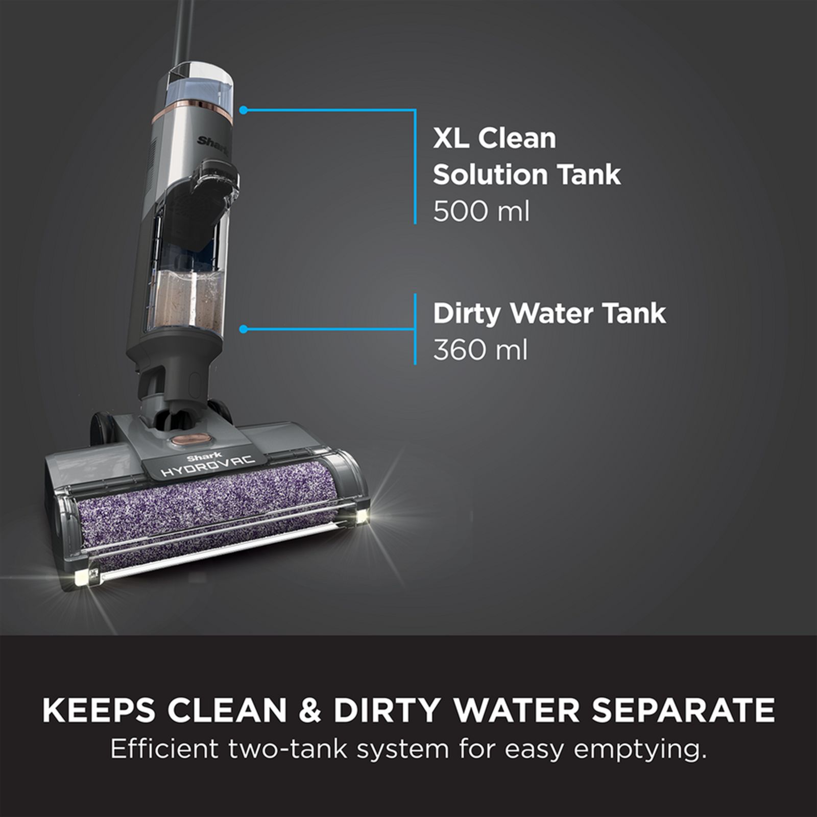 Shark HydroVac 170W Cordless Wet & Dry Vacuum Cleaner with 3 in 1 Cleaning System (Self Clean Mode, Grey)_2