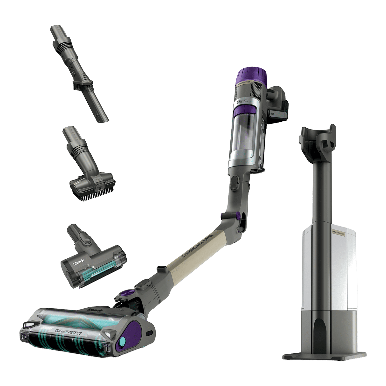 Shark Primus AED 380W Cordless Dry Vacuum Cleaner with Auto-Empty System (MultiFLEX Wand, Gray & Gold)_1