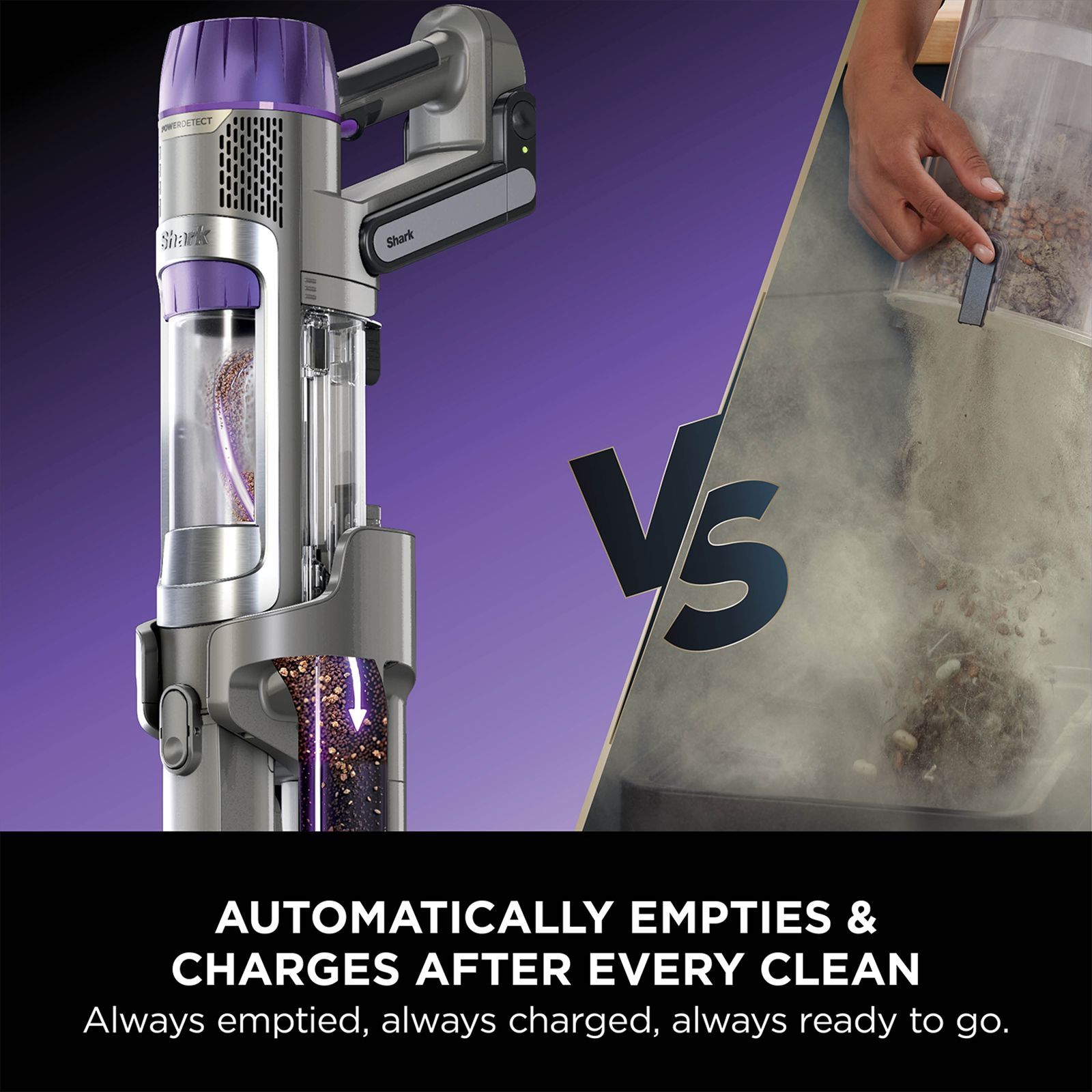 Shark Primus AED 380W Cordless Dry Vacuum Cleaner with Auto-Empty System (MultiFLEX Wand, Gray & Gold)_6