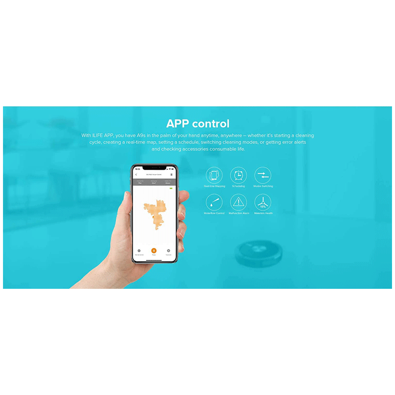 ILIFE A9s 26 Watts Robotic Vacuum Cleaner (0.45 Litres Tank, B07RM3SQB4, Black) ILIFE A9s 26 Watts Robotic Vacuum Cleaner (0.45 Litres Tank, B07RM3SQB4, Black)_9