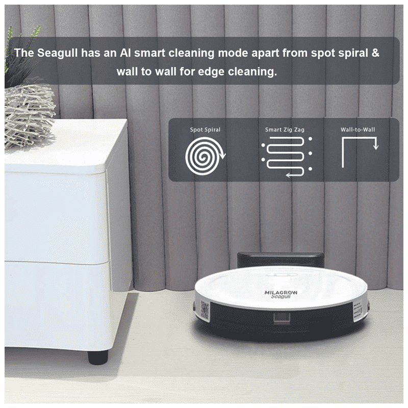 MILAGROW Seagull 30 Watts Robotic Vacuum Cleaner (Wet & Dry, Alexa Voice Enabled, 0.65 L, White) MILAGROW Seagull 30 Watts Robotic Vacuum Cleaner (Wet & Dry, Alexa Voice Enabled, 0.65 L, White)_4
