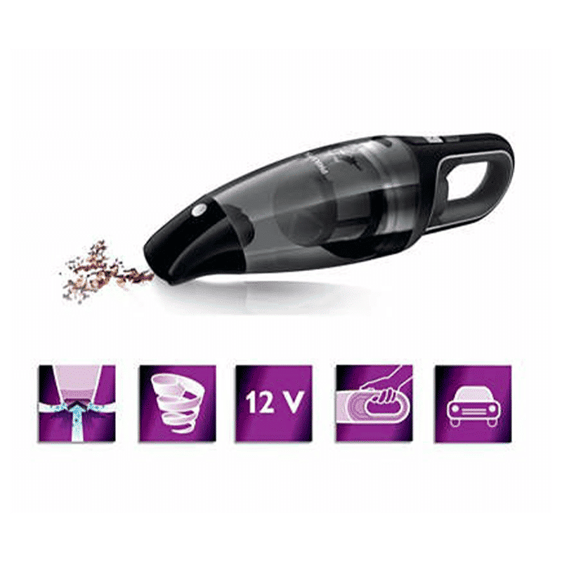 PHILIPS MiniVac 120 Watts Car Vacuum Cleaner (0.5 Litres Tank, FC6141/01, Deep Black/Silver) PHILIPS MiniVac 120 Watts Car Vacuum Cleaner (0.5 Litres Tank, FC6141/01, Deep Black/Silver)_9