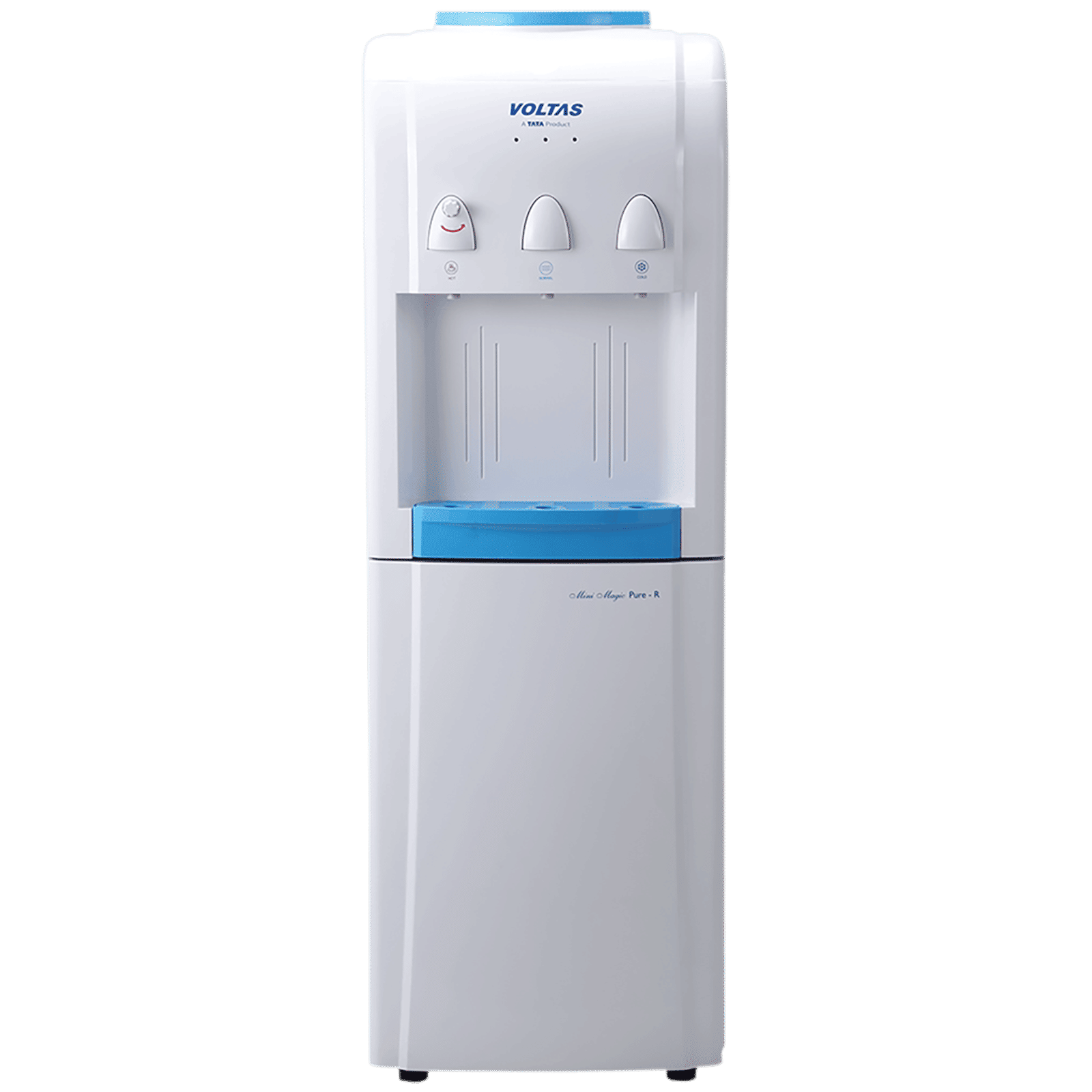 VOLTAS Minimagic Pure R Hot, Cold & Normal Top Load Water Dispenser with Cooling Cabinet (White)_1